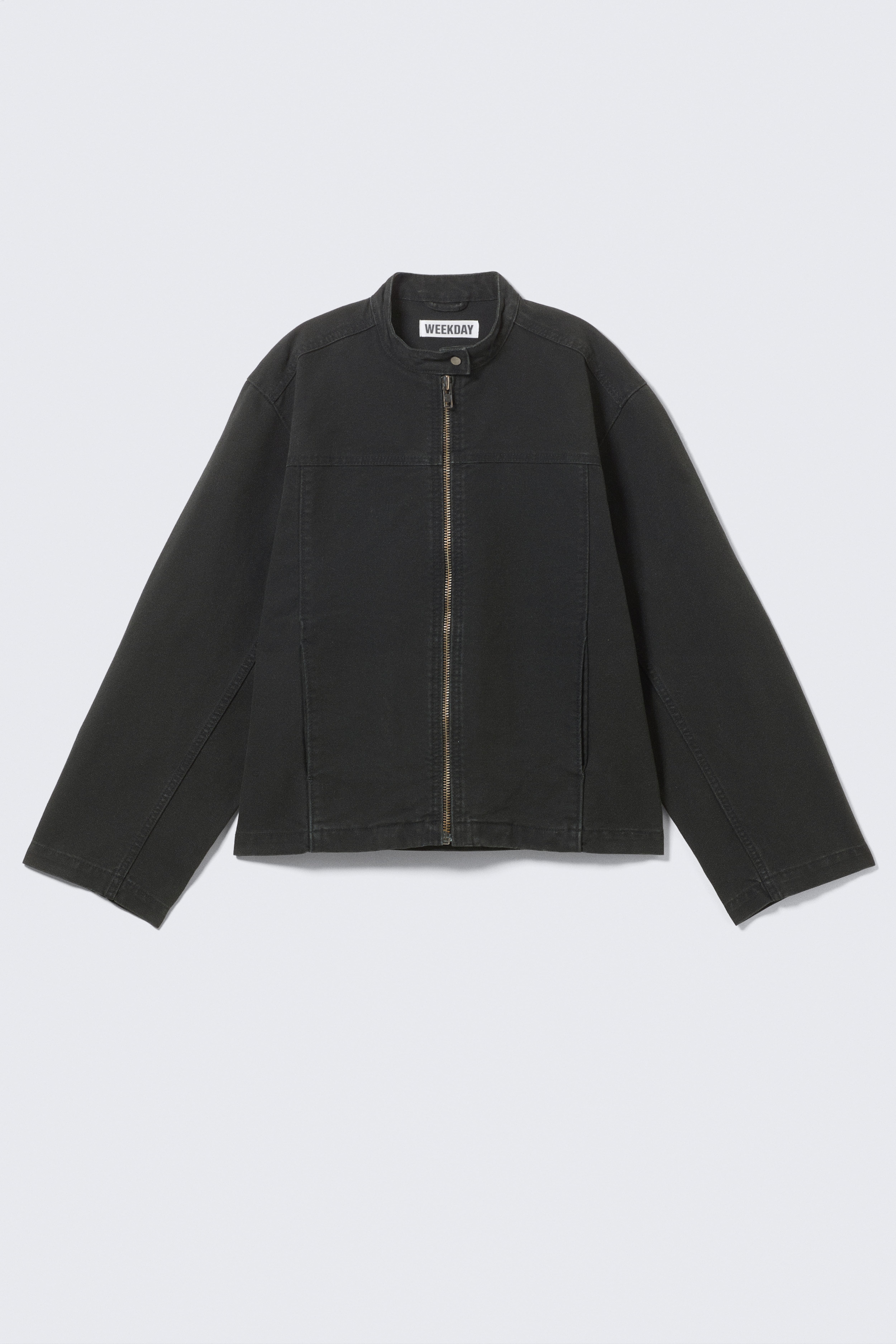 Oversized Washed Canvas Jacket - Schwarz