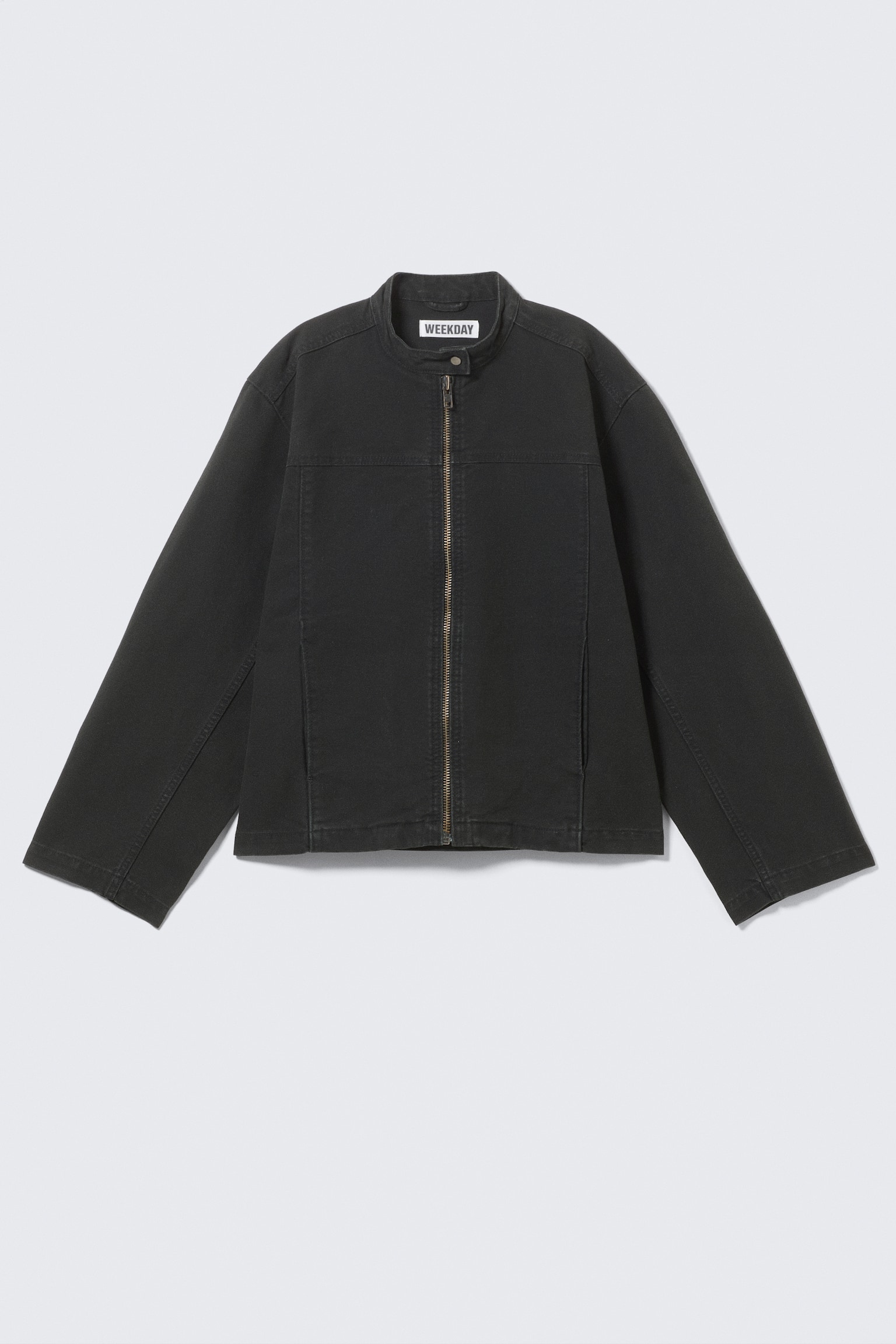 Oversize-Jacke aus gewaschenem Canvas - Schwarz/Grau - 2