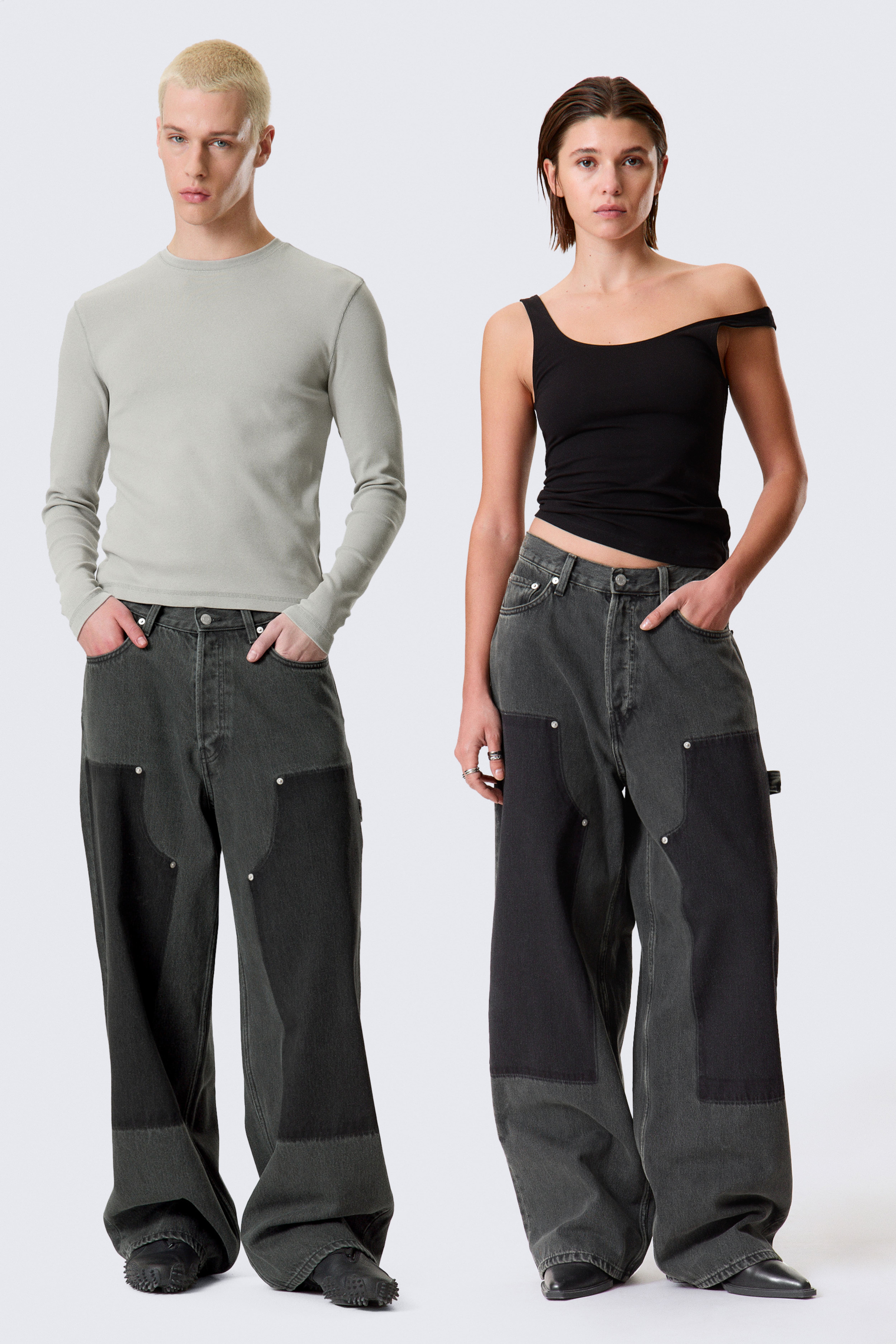 Astro Loose Baggy Leg Carpenter Jeans - Eulogy Black - Nero