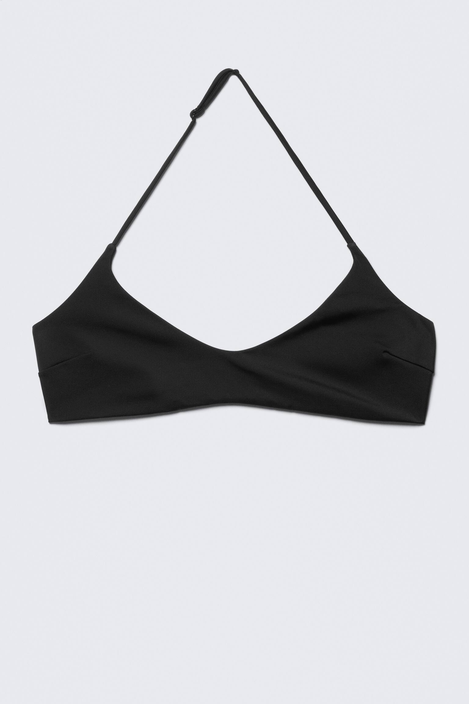 Minimalistisk halter-bikinitopp - Svart/Mörkbrun/Mörkgrön - 2