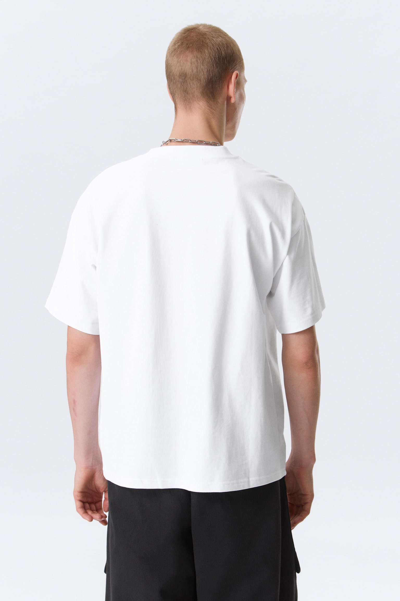 Bedrucktes kastiges T-Shirt - Weiß - Silbernes Robo-Gesicht/Schwarz - Heart of Energy/Schwarz - "Heartbeat"/Weiß - "Dreams"/Schwarz - "Mitternacht"/Helles Blau - Four Man Gang - 5