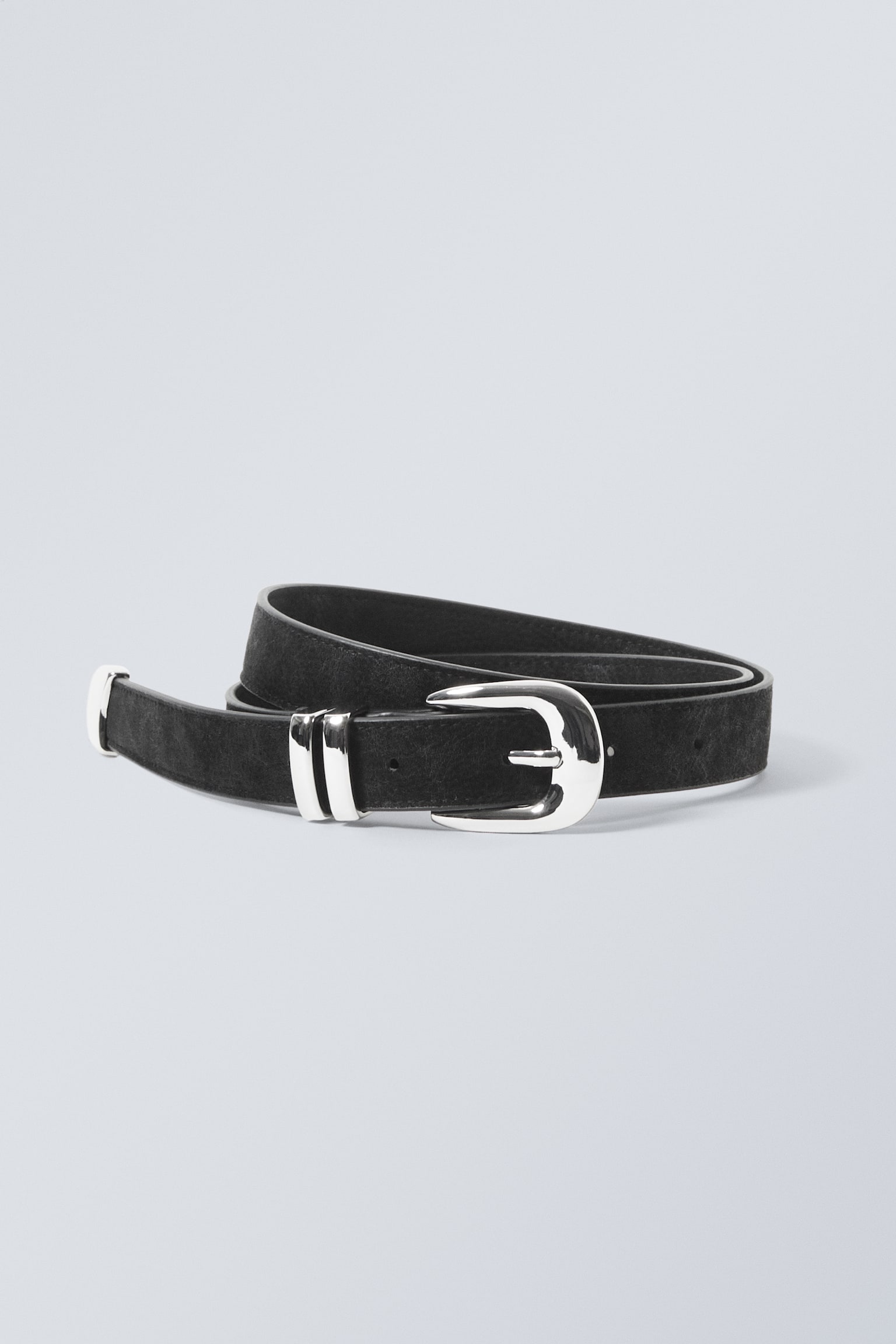 Western Faux Leather Belt - Black/Dark Brown - 1