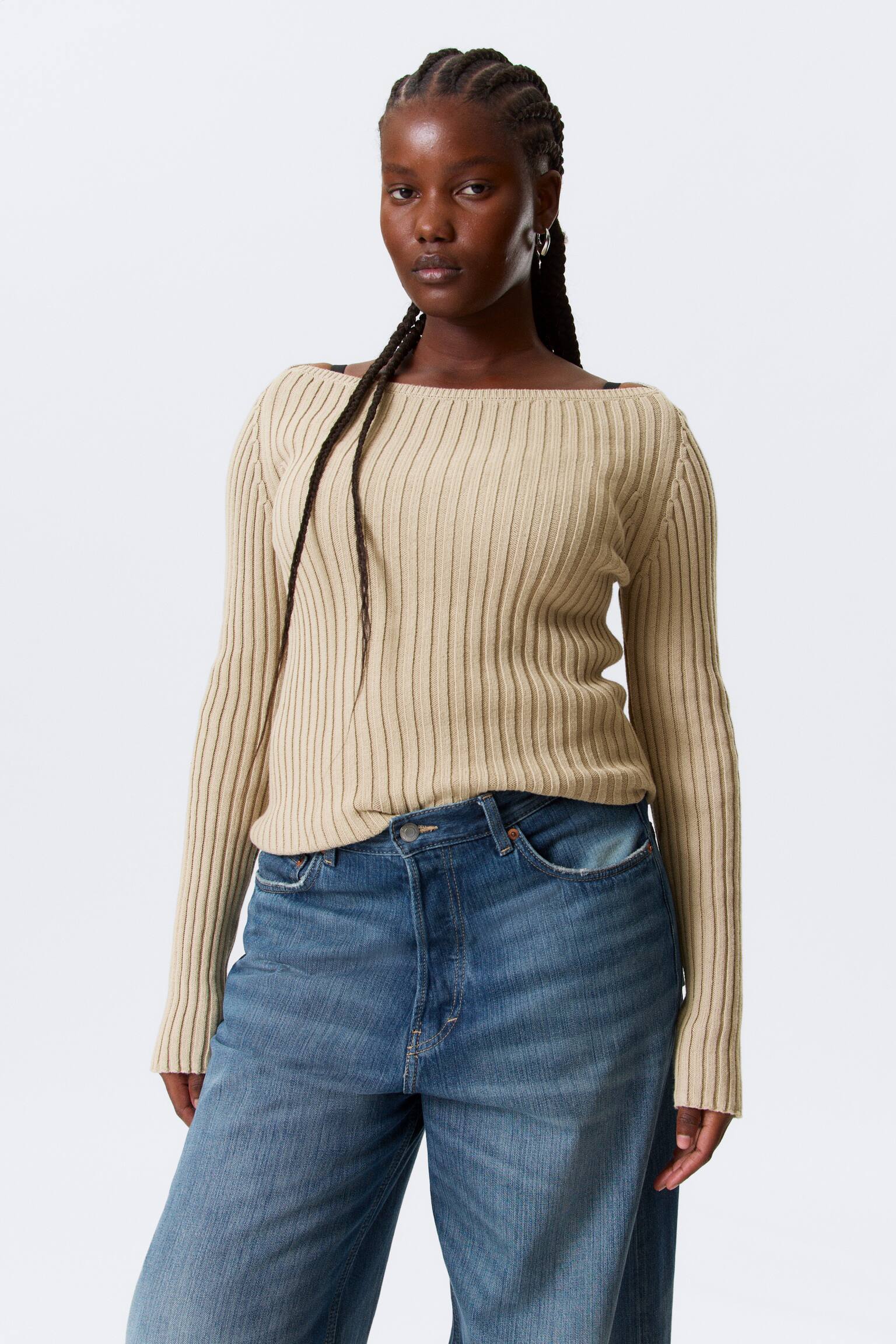 Pullover a girocollo - Beige - 2