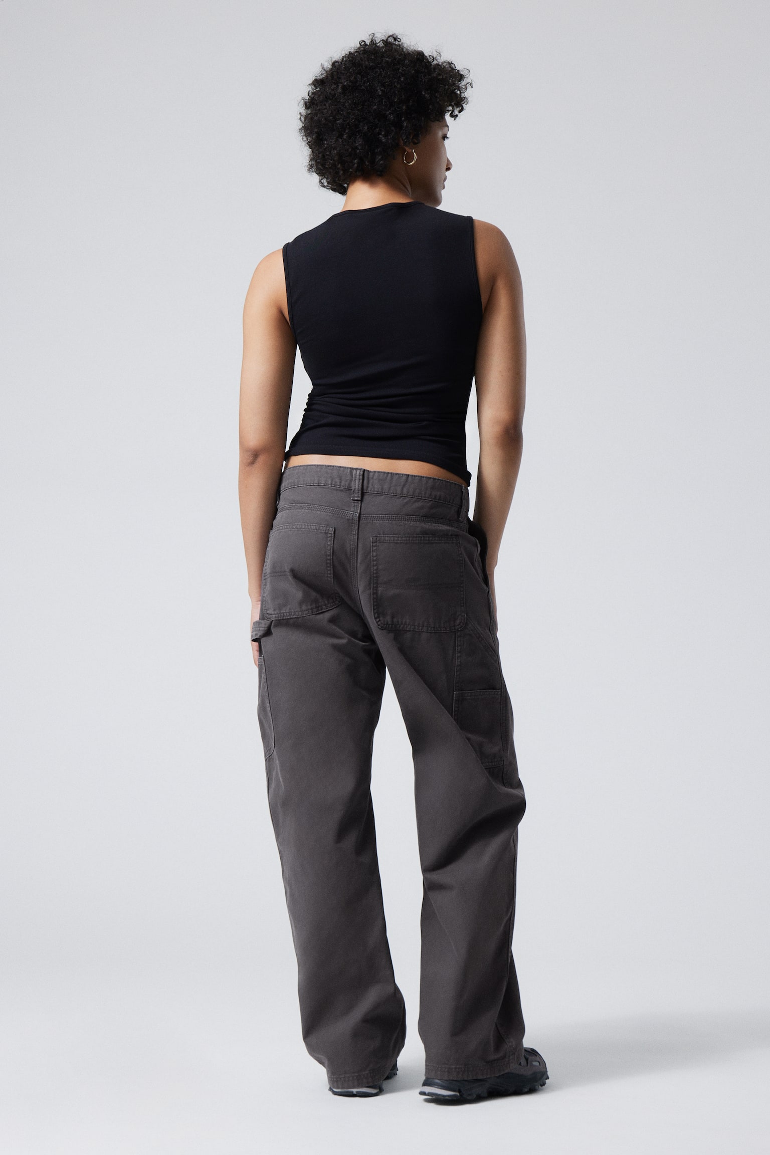 Loose Carpenter Canvas Trousers - Dark Grey/Dusty Mole - 5