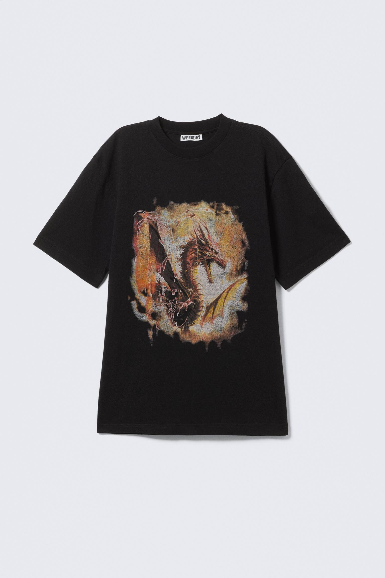 Entspanntes T-Shirt mit Grafikdruck - Schwarz - Dragon Gate/Weiß - "Reclaim your wisdom"/Gewaschenes Schwarz - SYSTEM/Schwarz - "Team Building"/Schwarz - Cosmic Eagle/Schwarz - "Thunder Tour" - 2