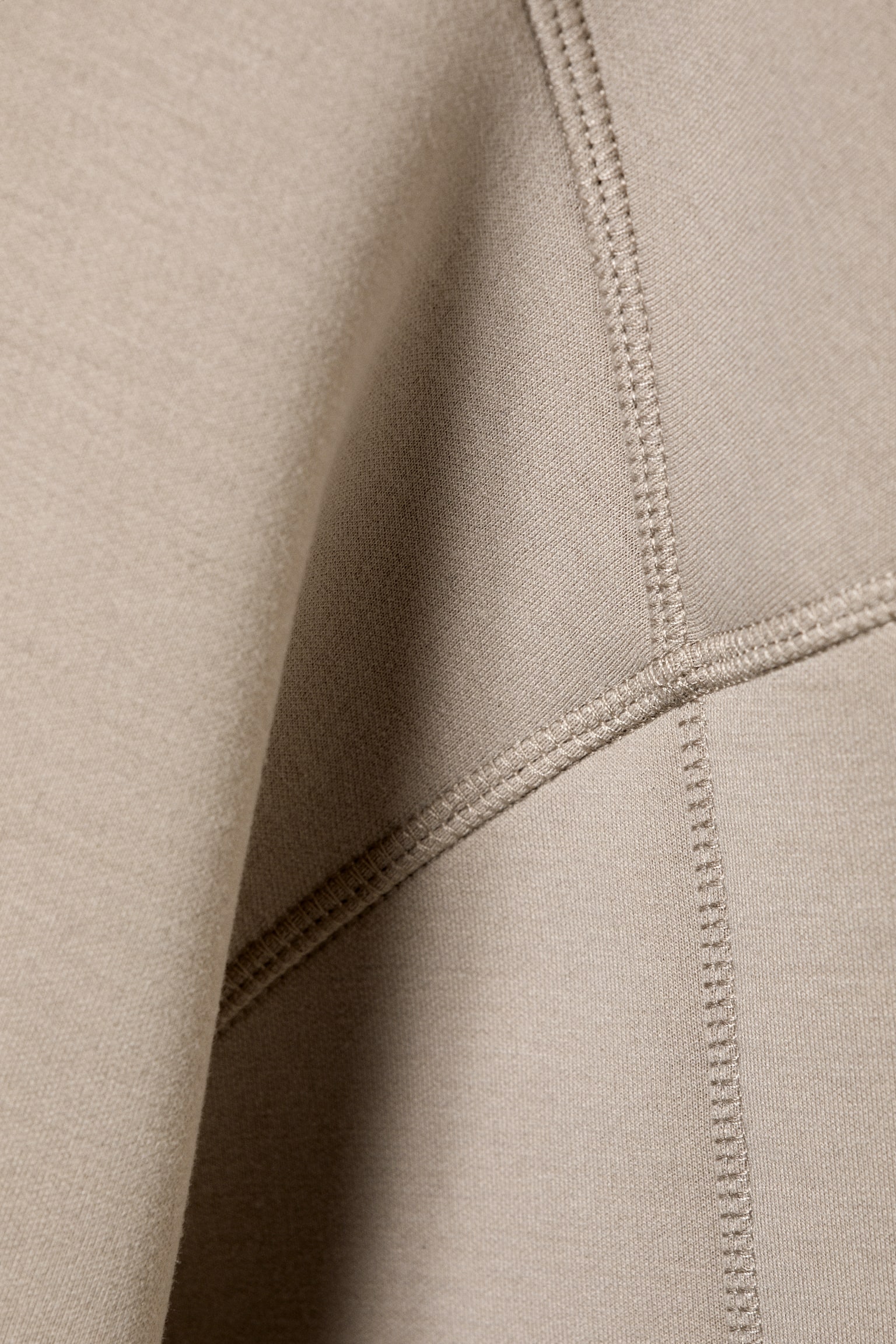 Loose High-Neck Scuba Zip Hoodie - Ljus dimmig mullvad/Svart - 3