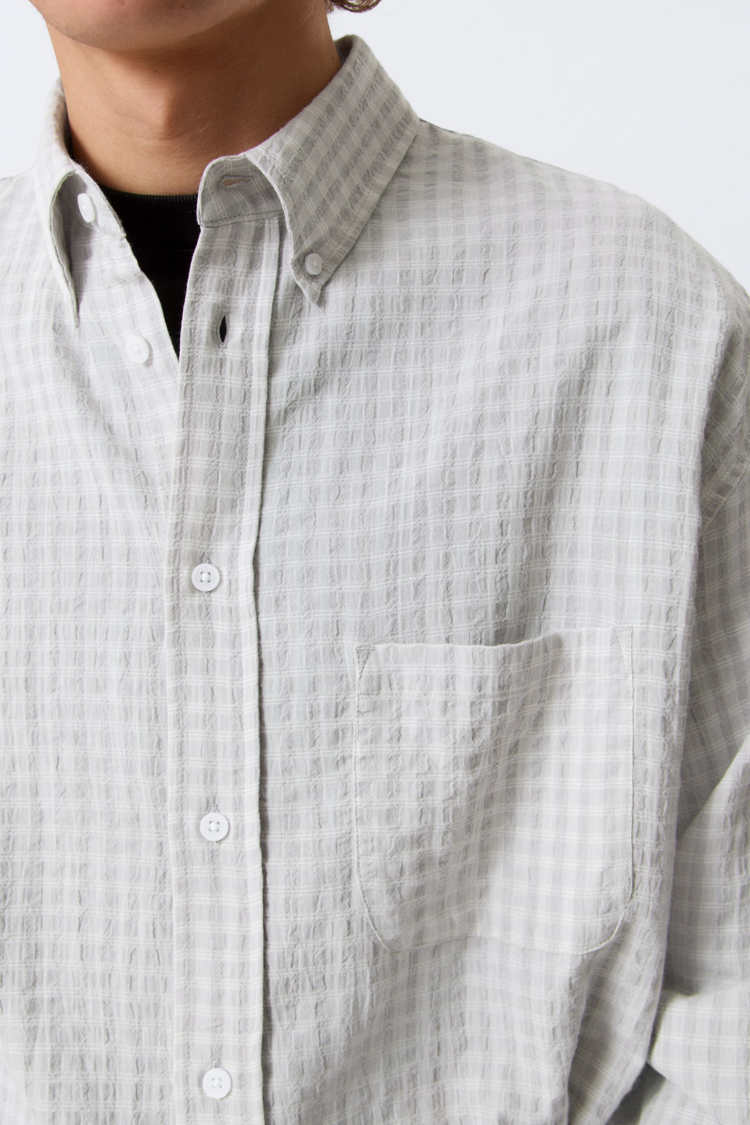 Camicia button-down - Grigio a quadri/Marrone scuro a quadri - 4