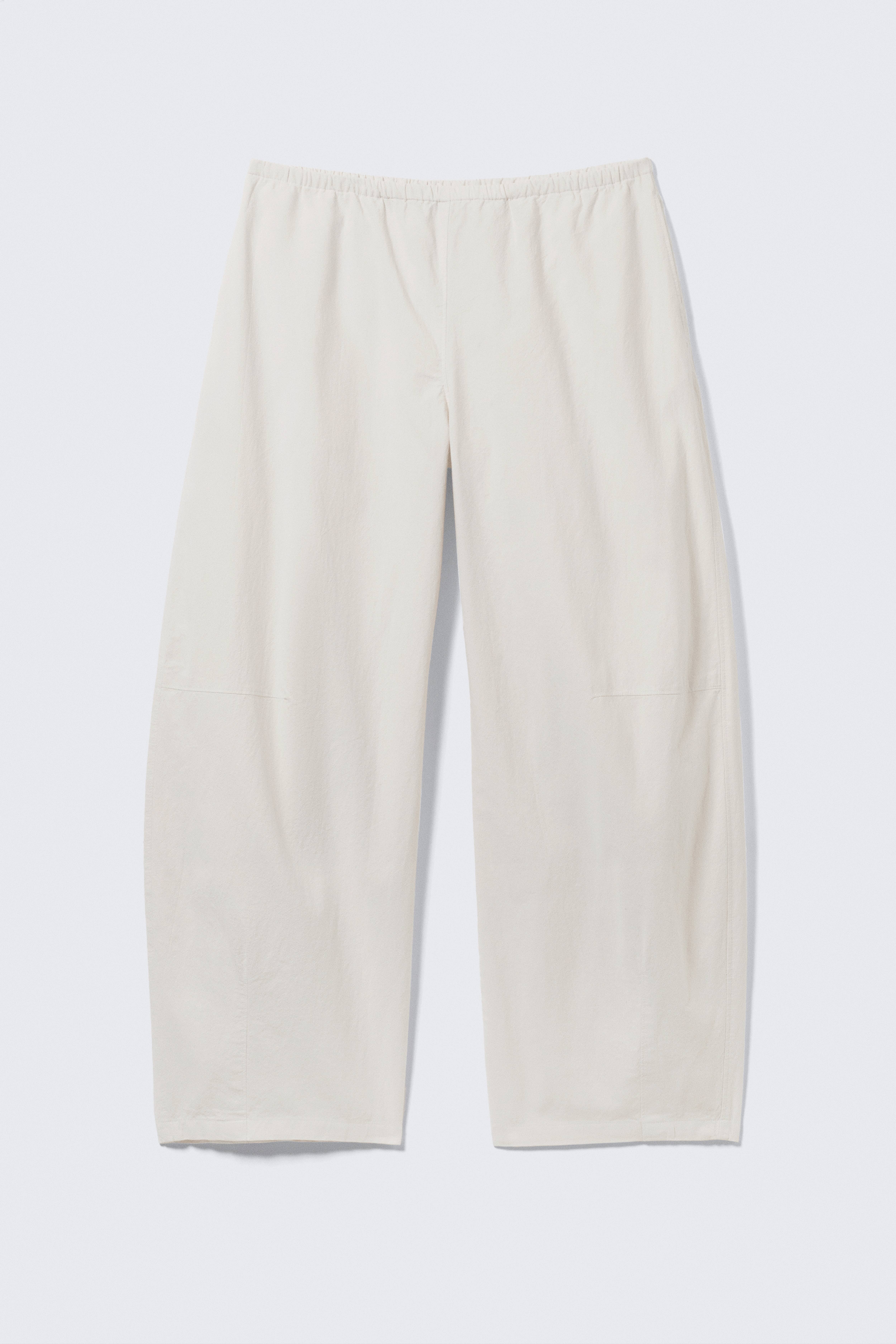 Low Rise Loose Pull-on Trousers - Light Beige/Grey