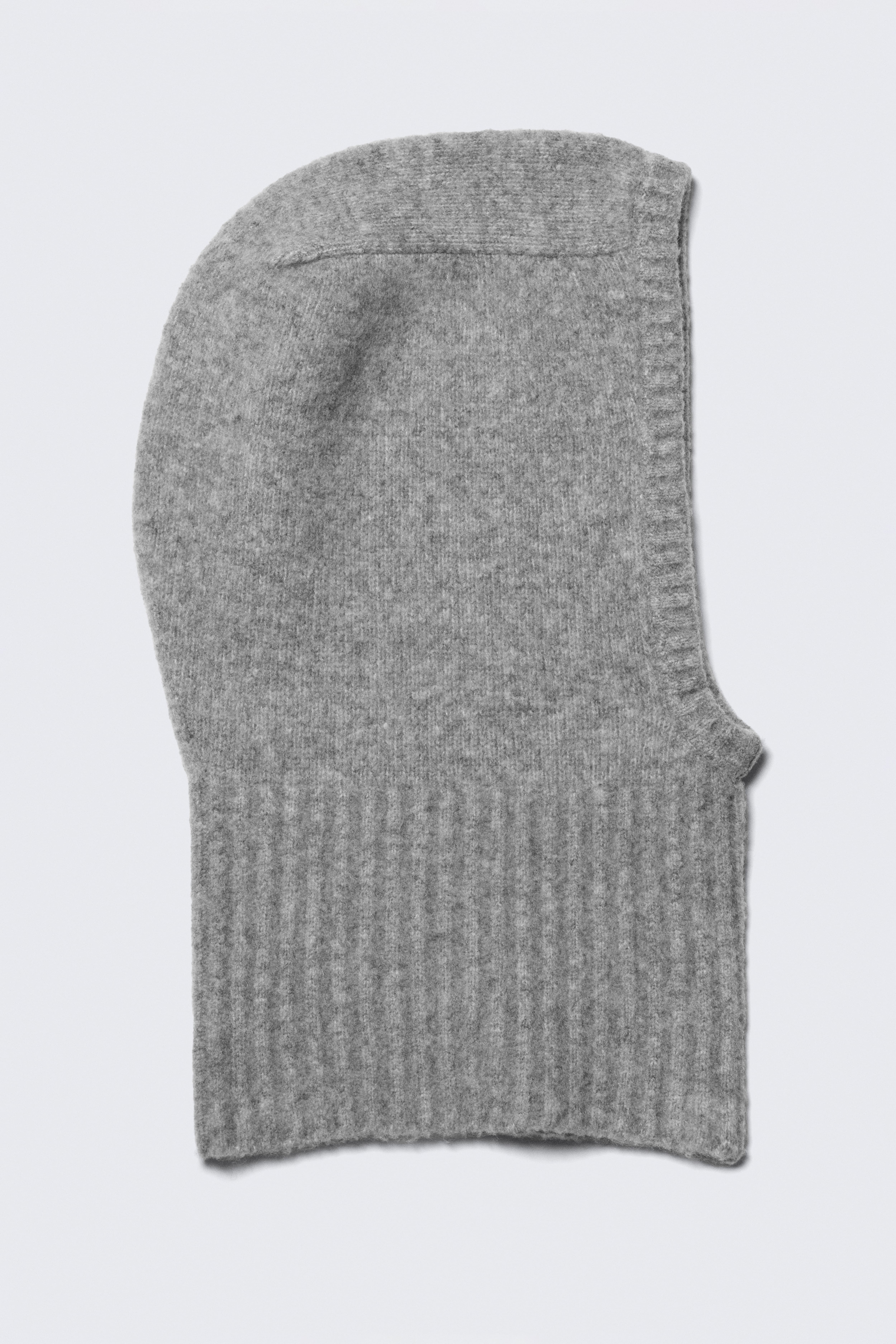 Zachte geribbelde gebreide capuchon - Lichtgrijs