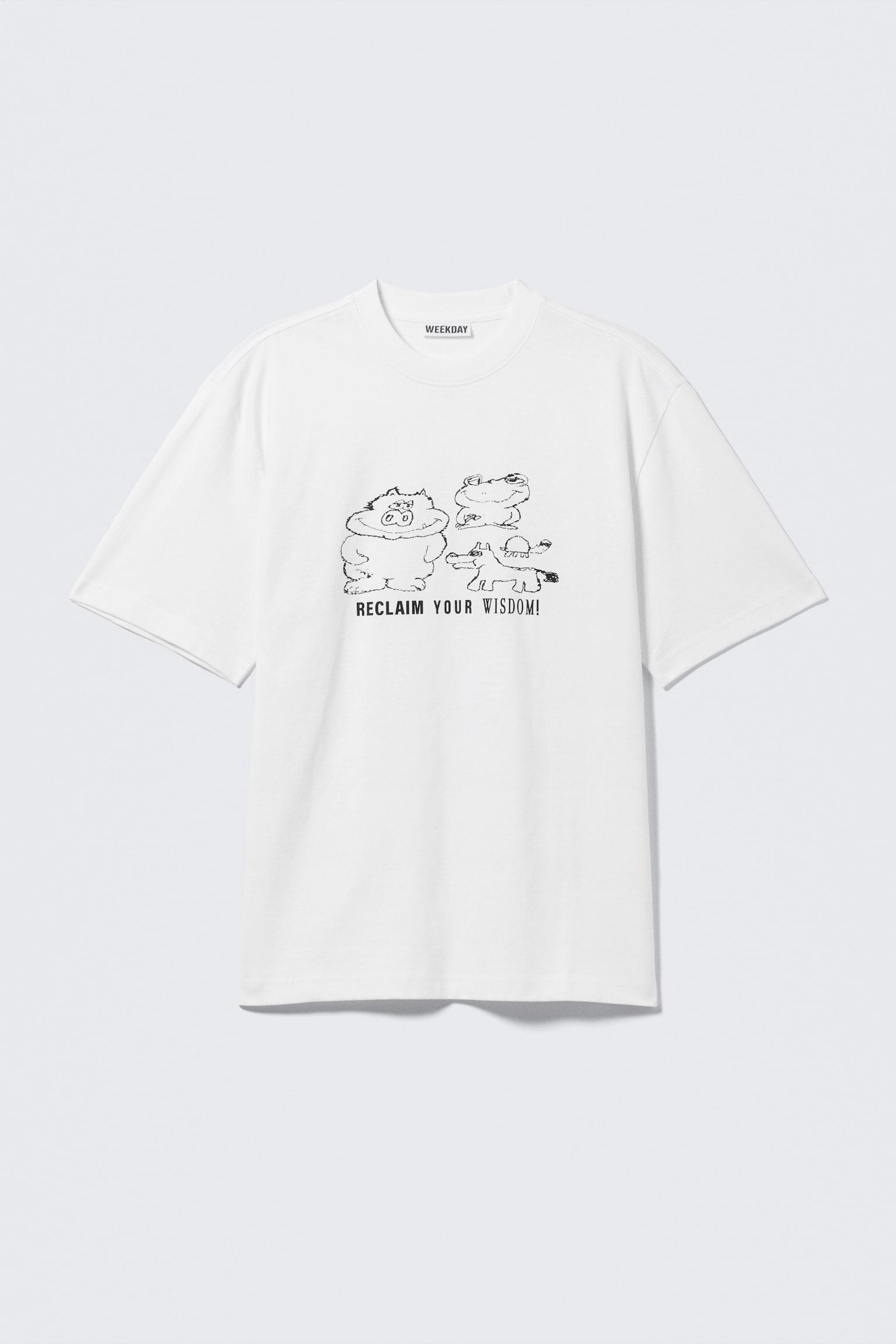 Relaxed Graphic Printed T-shirt - Hvid - Genfind din visdom/Black - Team Building/Vasket Sort - SYSTEM/Sort - Dragon Gate/Black - Thunder Tour/Sort - Cosmic Eagle/Mørkebrun - Drea8m - 1