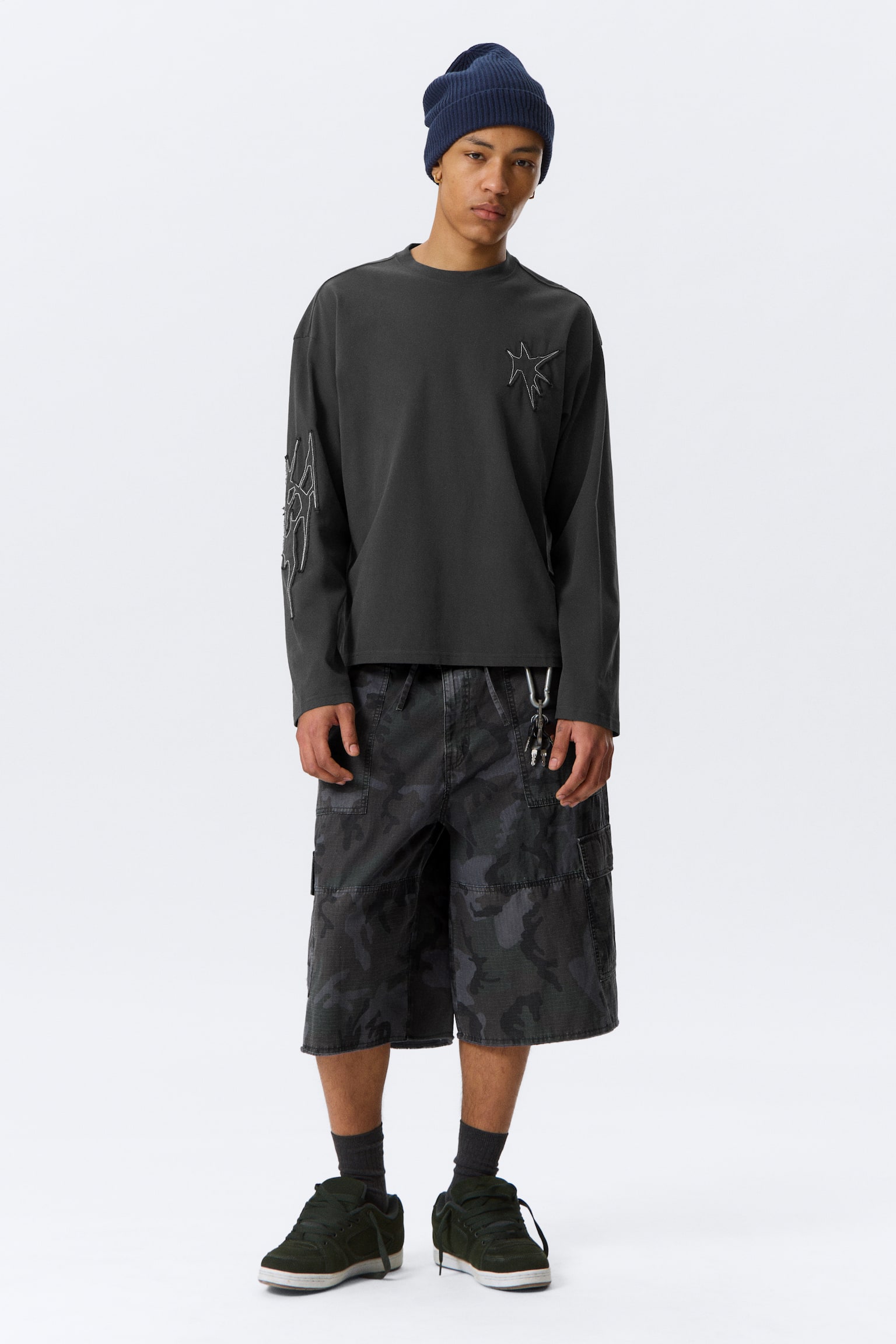 T-shirt Great boxy a maniche lunghe con grafica - Dark Grey - Tristar/Grigio scuro - Air Flame/Bianco - Skeleton Angel/Black - Midnight Nightmare/Bianco - Angry Panthers - 5