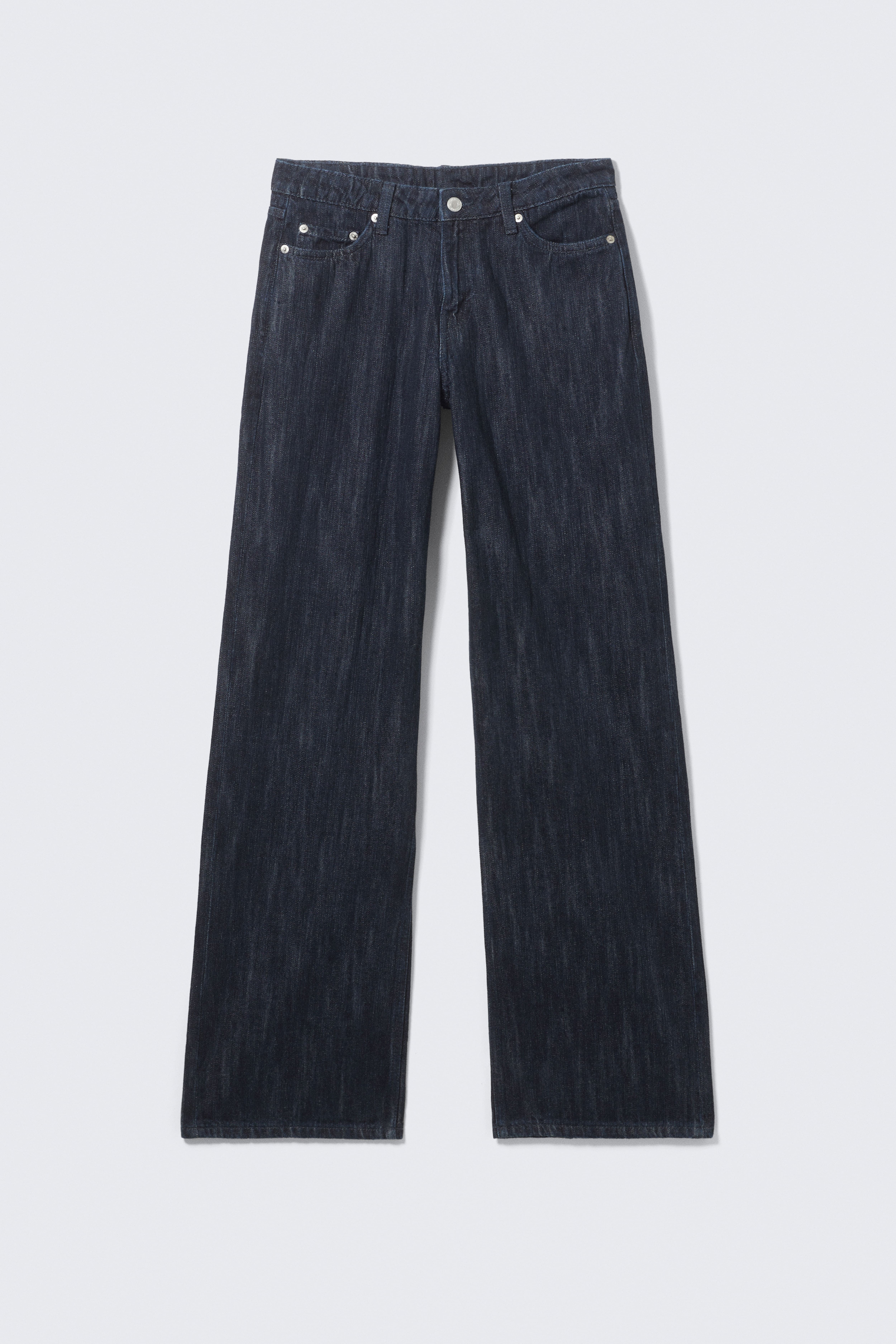 Ample Low Waist Loose Wide Leg Jeans - Blue Rinse - Dunkelblau