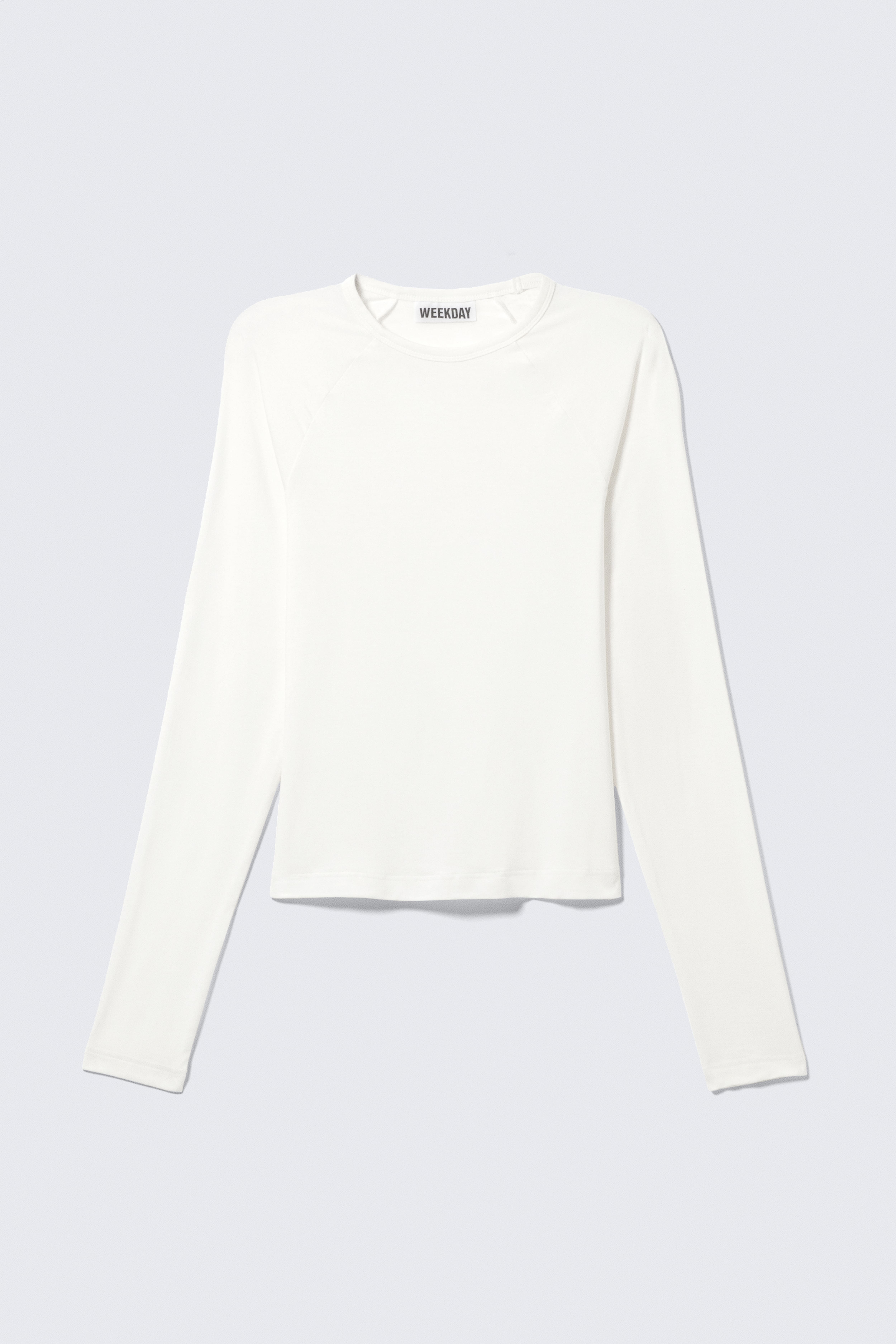 Fitted Raglan-Sleeved Top - Hvit/Mørkegrå/Lys lilla