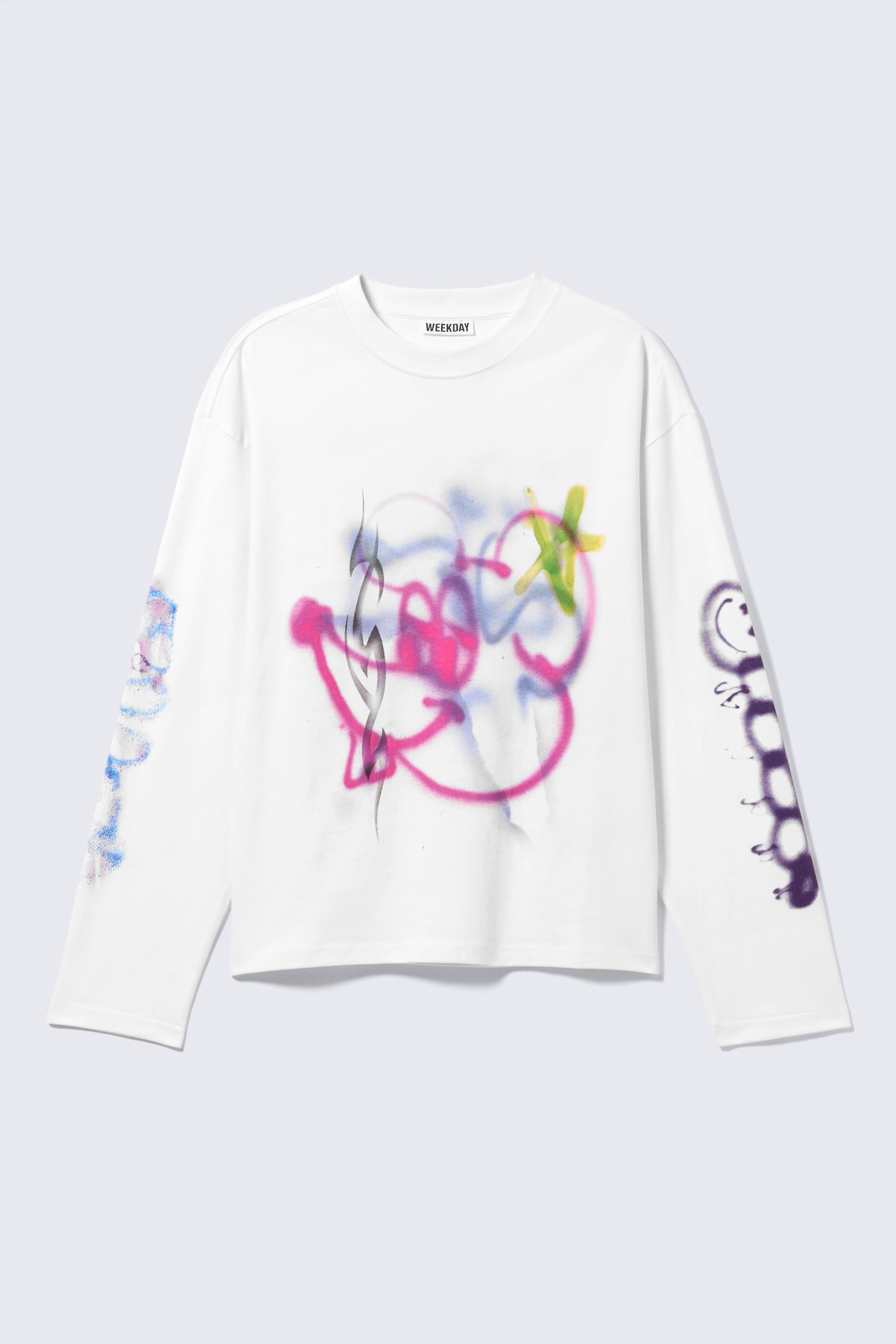 Långärmad Grafisk T-shirt - Vit - Rat Spray/Mörkgrå - Air Flame/Vit - Skeleton Angel/Mörkgrå - Tristar/Vit - Angry Panthers/Vit - Airways/Svart - Midnight Nightmare
