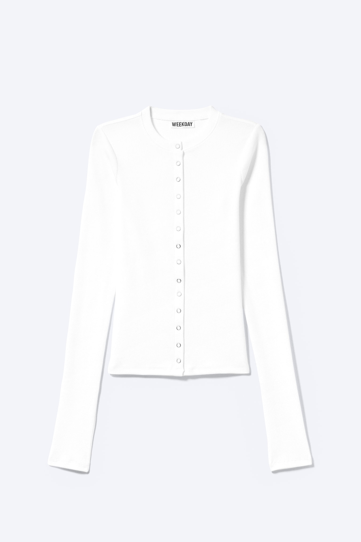 Cardigan a coste a maniche lunghe - Bianco/Nero - 2