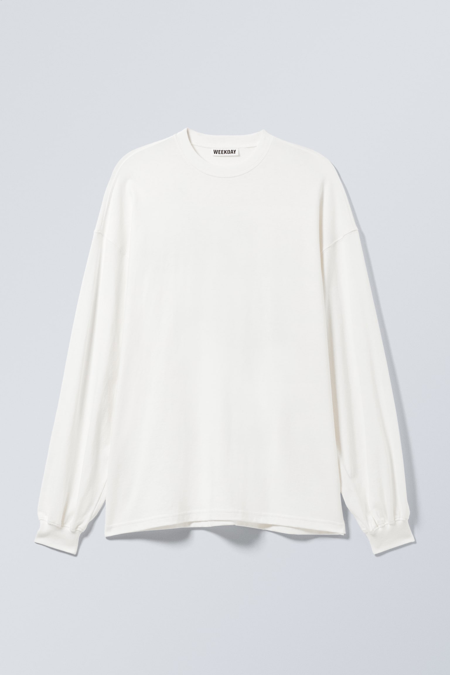 Long-Sleeved Oversized Printed T-shirt - White