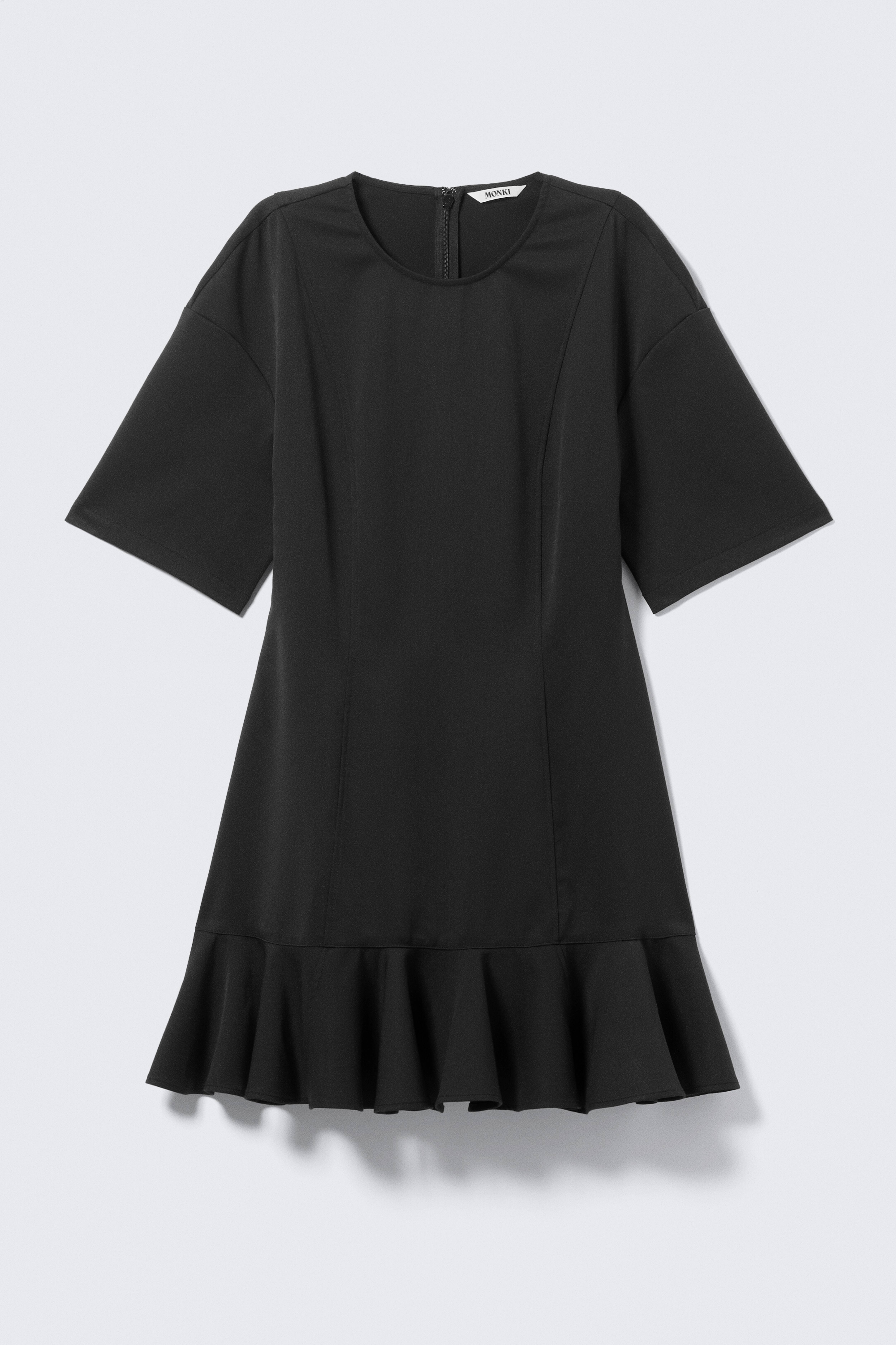 Fit and flare mini ruha - Fekete/Sötétszürke