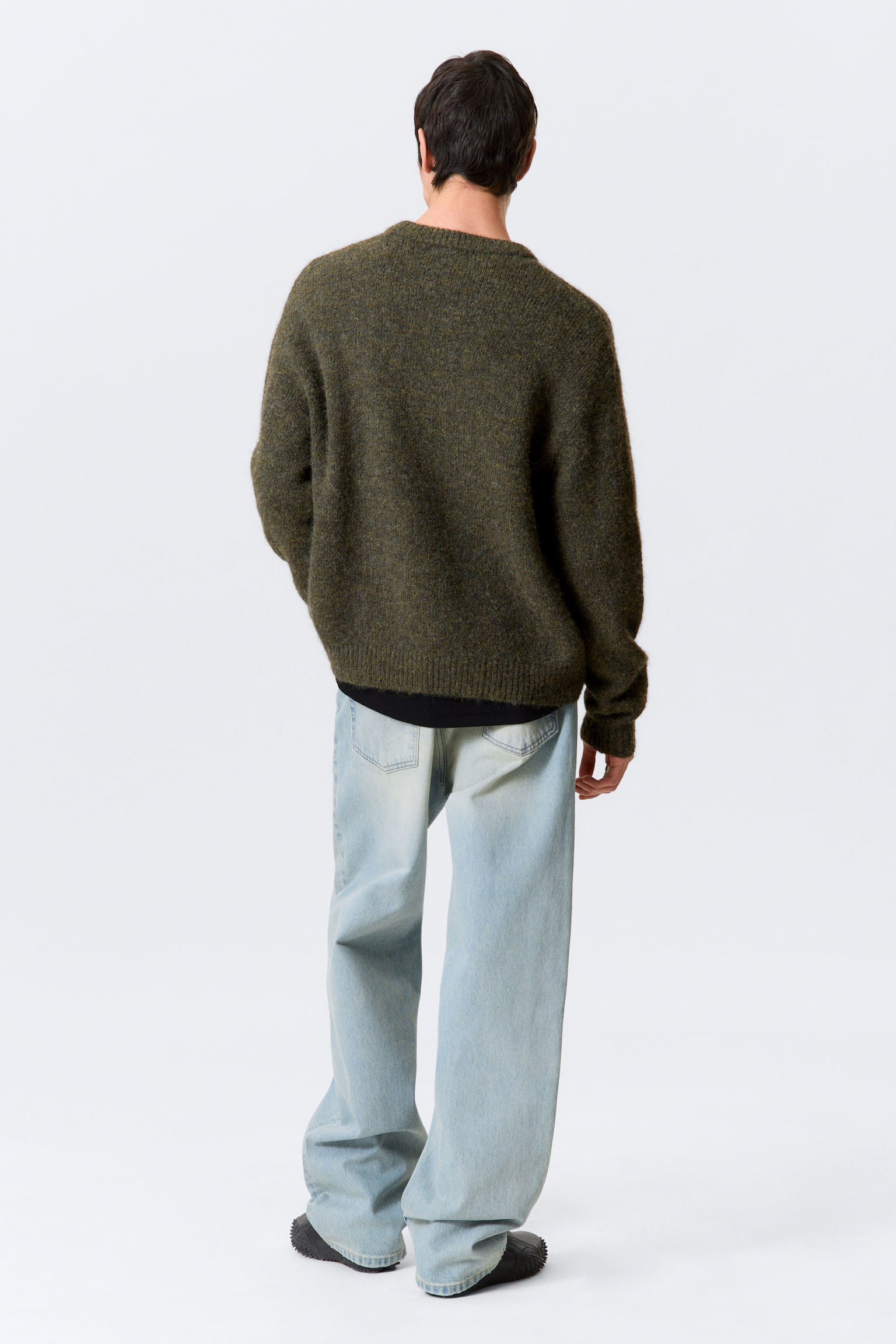 Strickpullover aus einer Wollmischung - Dunkelgrün - 6
