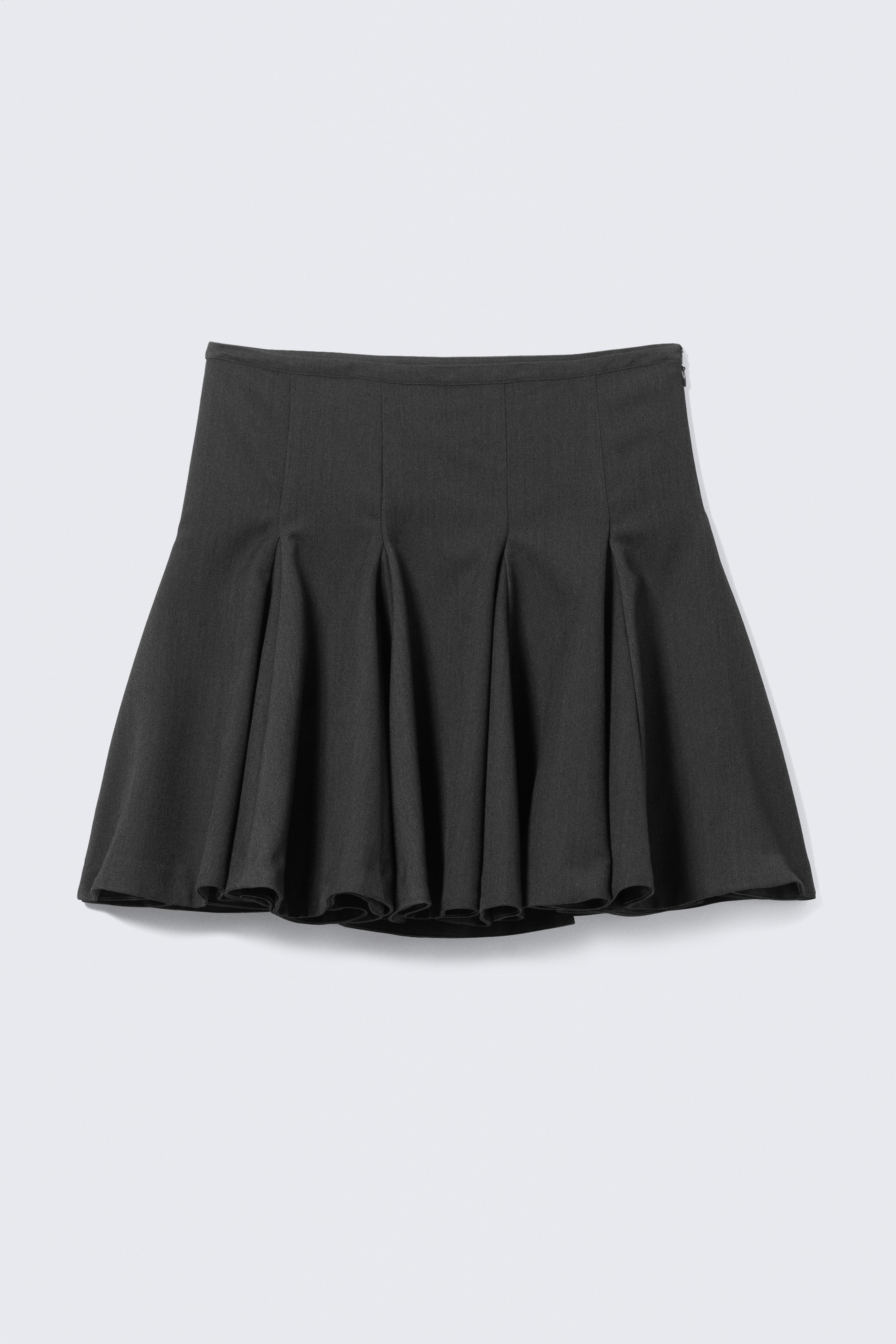 Jupe de tailleur évasée longueur genou taille basse - Gris foncé