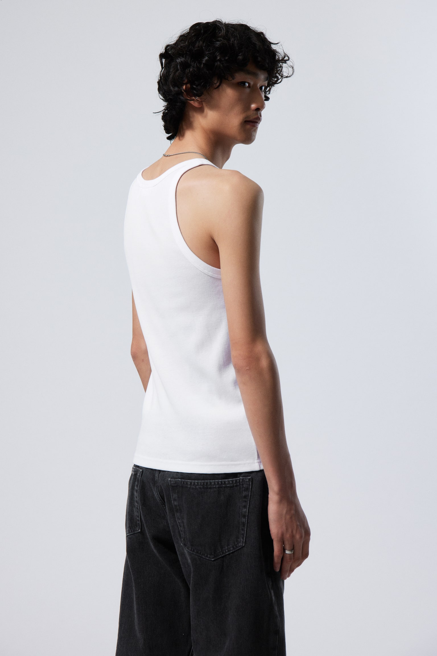 Matheus Rib Tank Top - White/Black - 5