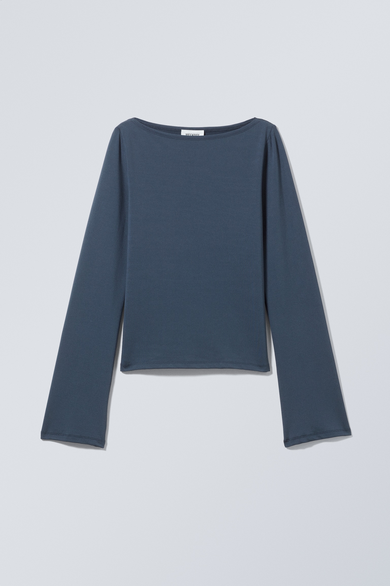 Annie Long-Sleeved Boat-Neck Top - Dark Blue/Dark brown/Black - 2