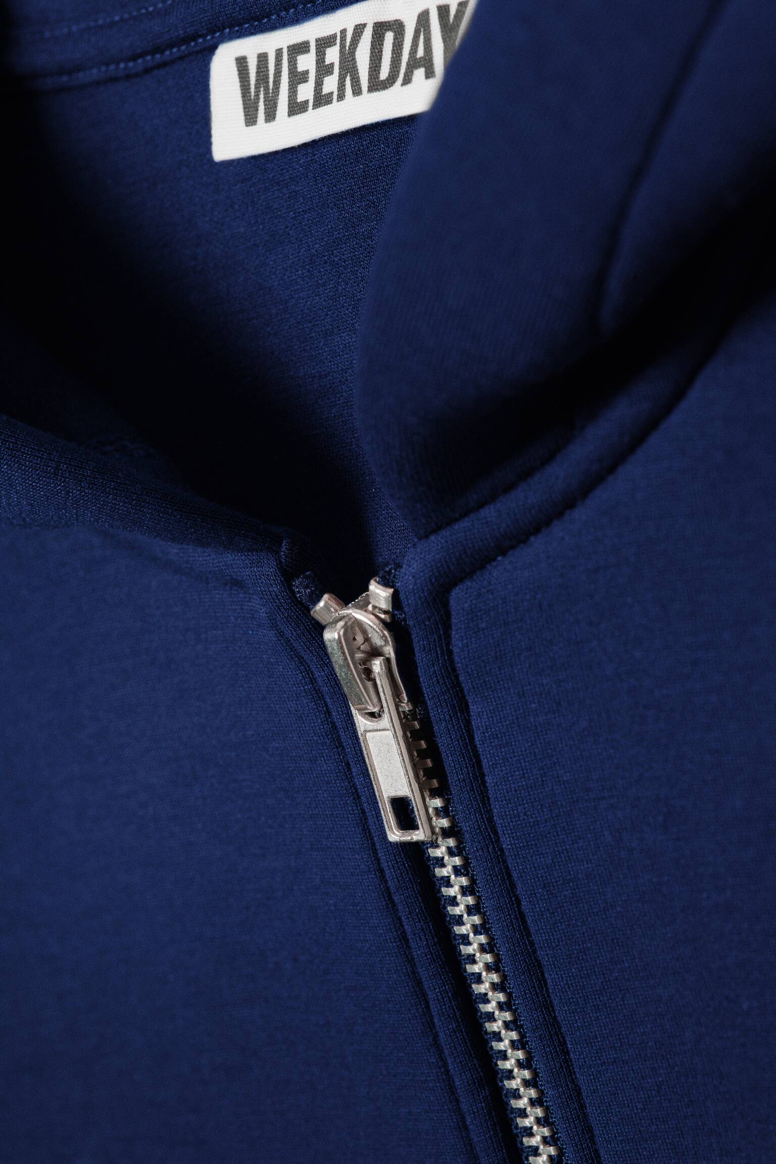 Oversized hoodie van scubastof met rits - Kobaltblauw/Zwart/Grijs gemêleerd/Donkergrijs - 4