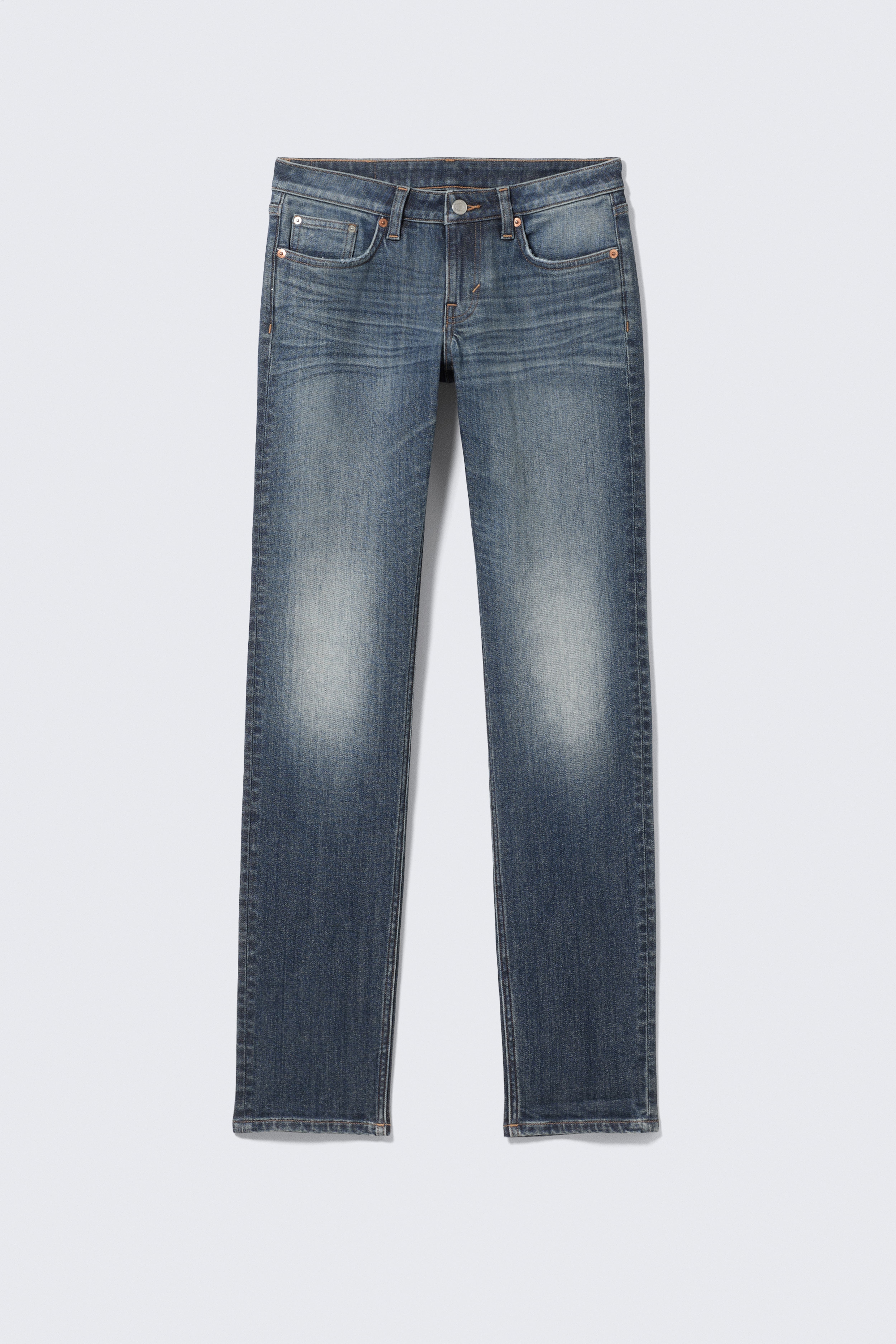 Дънки Neptune с ниска талия и прав крачол - Blue Hymn - Средно синьо/Black Rinse - Черно