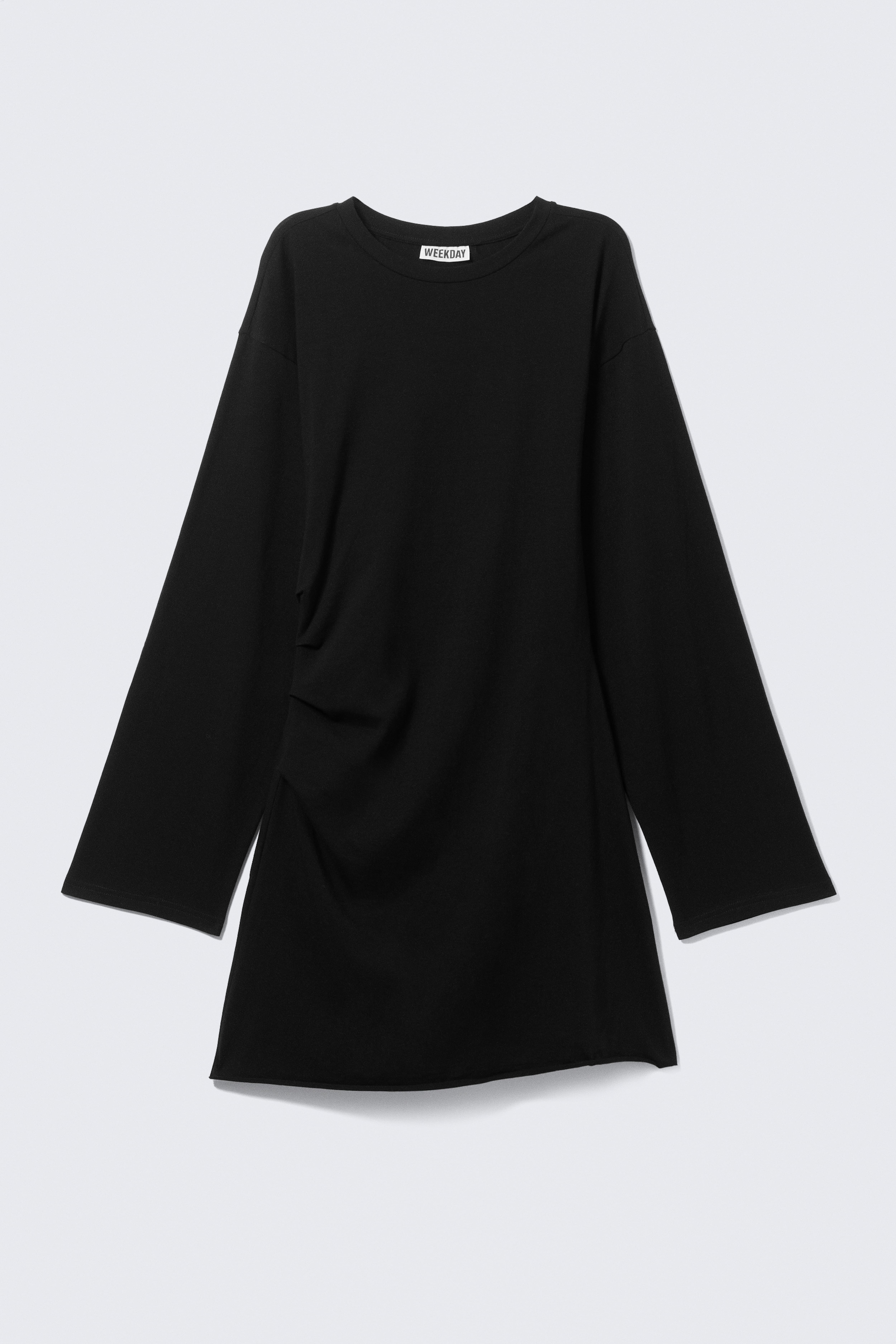 Oversized Long-Sleeved Mini Dress - Schwarz