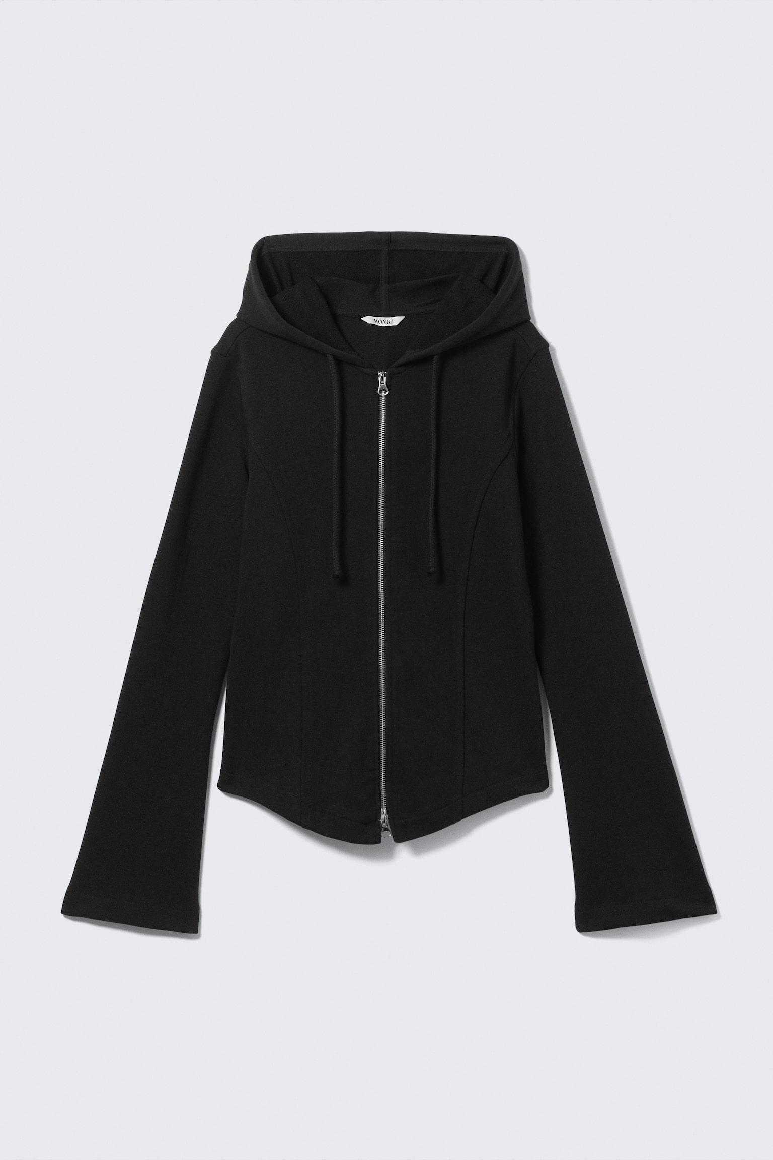 ZIP-HOODIE MIT SCHMALER PASSFORM - Schwarz - 2