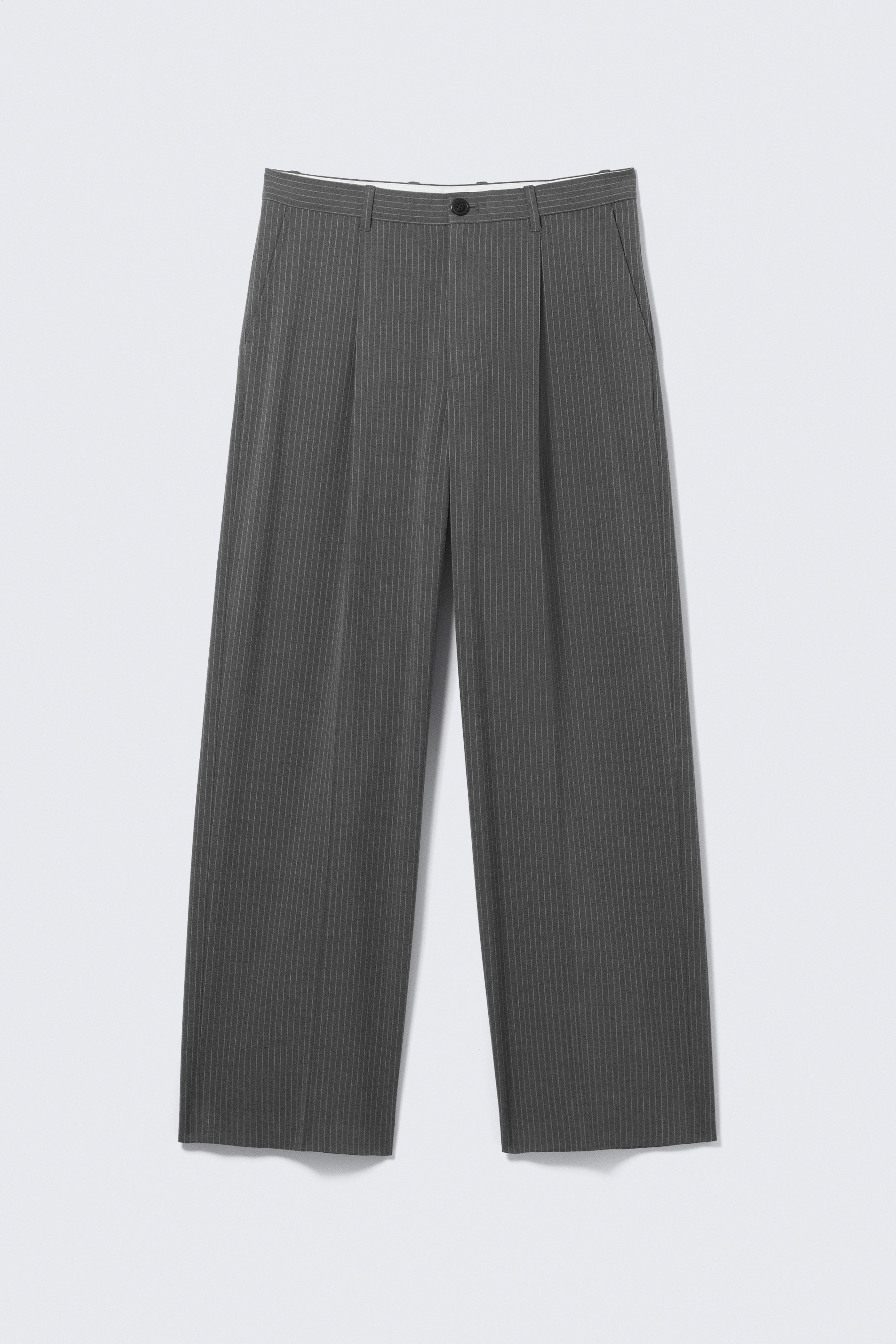 Oversized pantalon van Uno - Donkergrijs met krijtstreep/Donker marineblauw/Zwart/Donkerbruin/Donkergrijs/Gestreept grijs