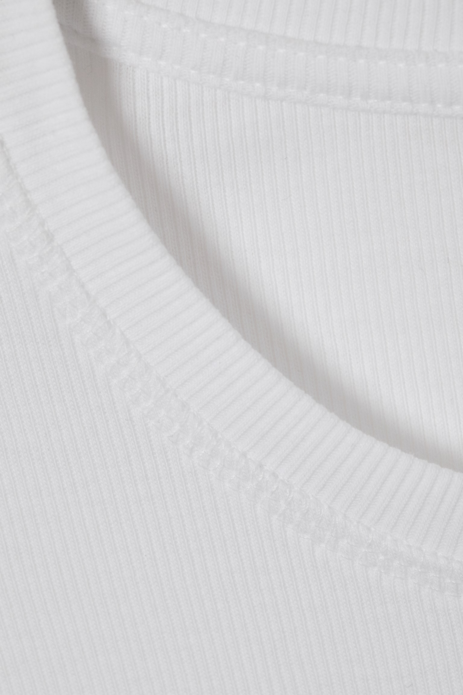 Klassisches Slim-T-Shirt aus gerippter Baumwolle - Weiß/Schwarz/Gewaschenes Graubraun - 3