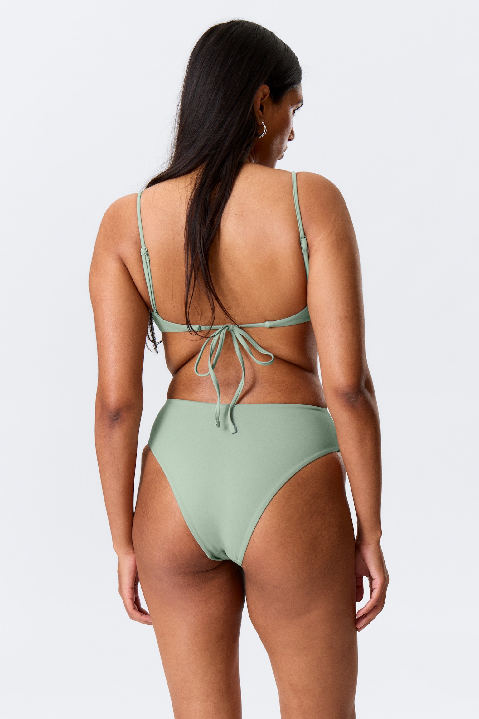 Brazilian-Bikinihöschen mit hohem Bund - Pastellgrün/Dunkelblau/Schwarz - 6