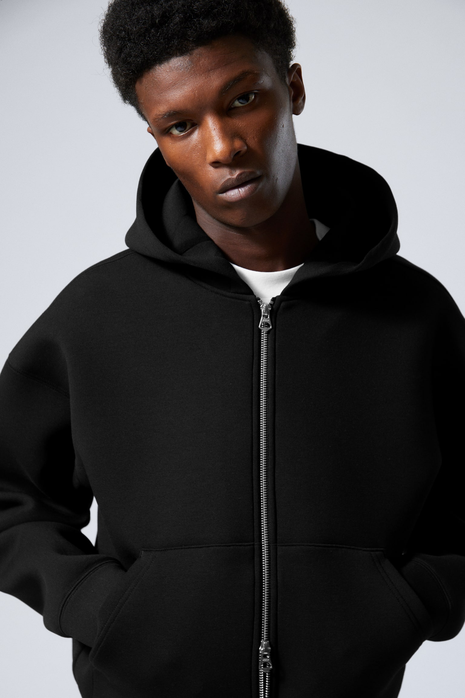 Simon Scuba Zip Hoodie - Black/Grey Melange - 5