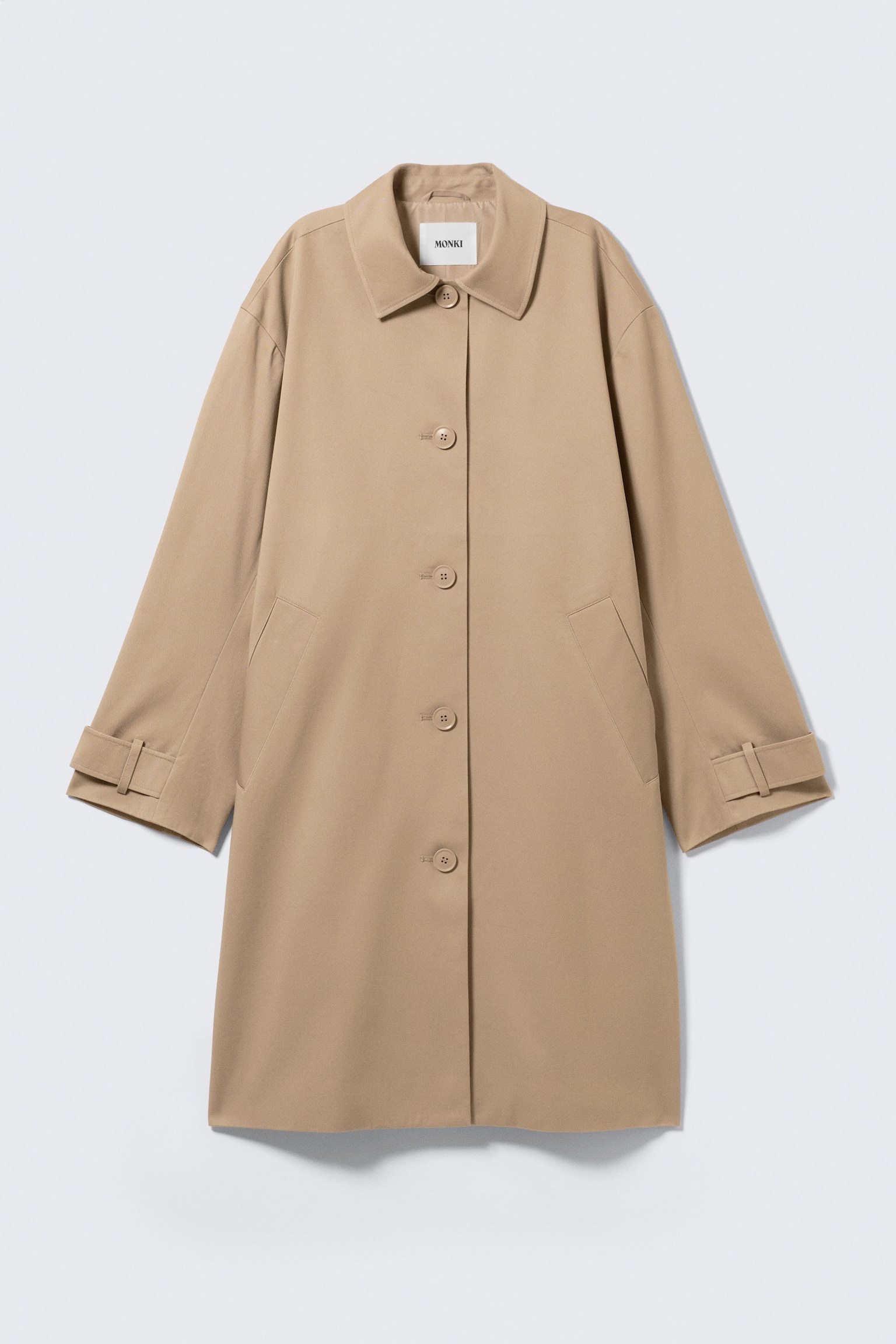 Locker geschnittener, einreihiger Car-Coat - Beige/Staubiges Maulwurfsgrau - 2