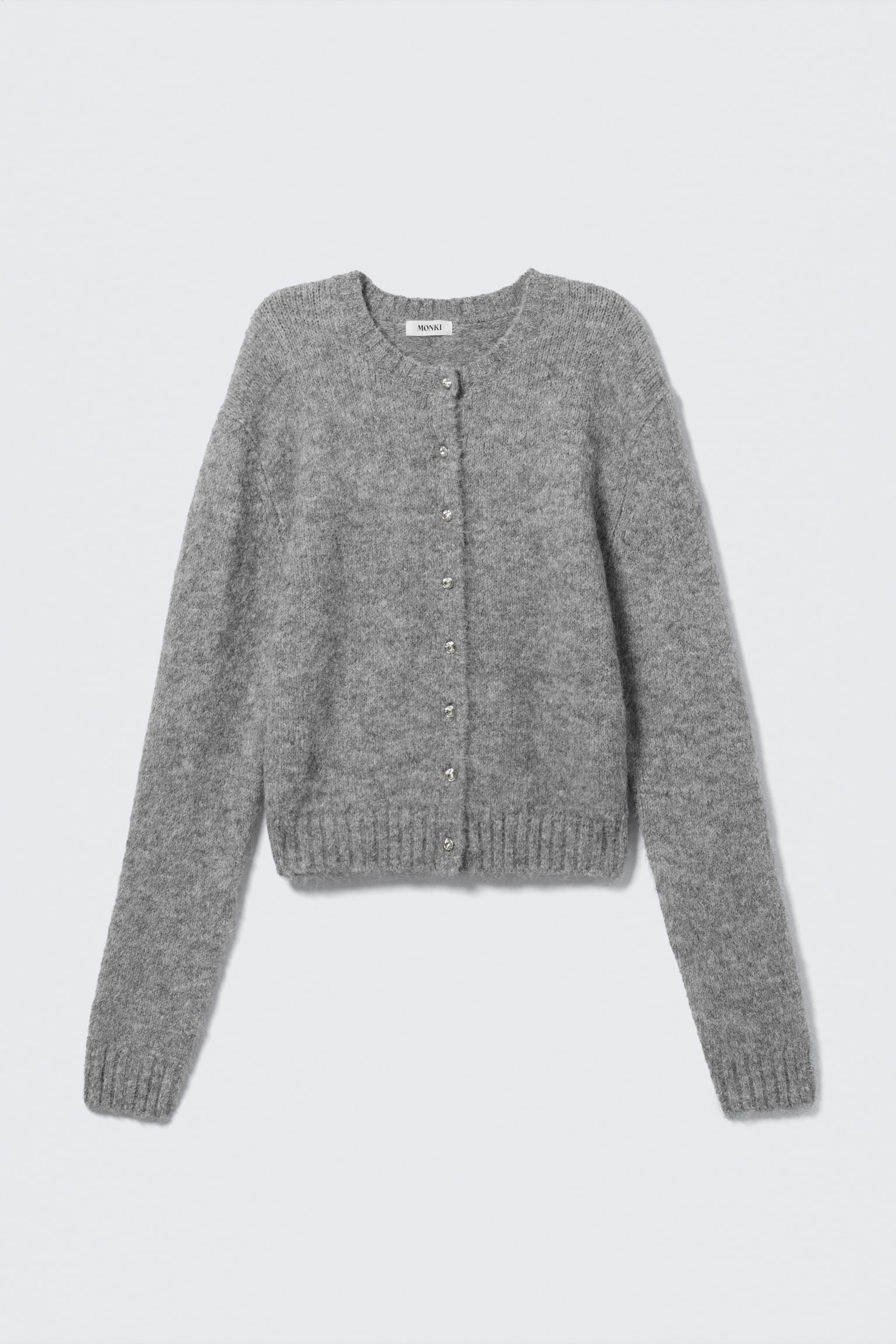 Geborsteld gebreid vest met knopen - Grijs gemêleerd/Donkerrood en roze gestreept/Bruin/zwart/groen gestreept/Lila - 2