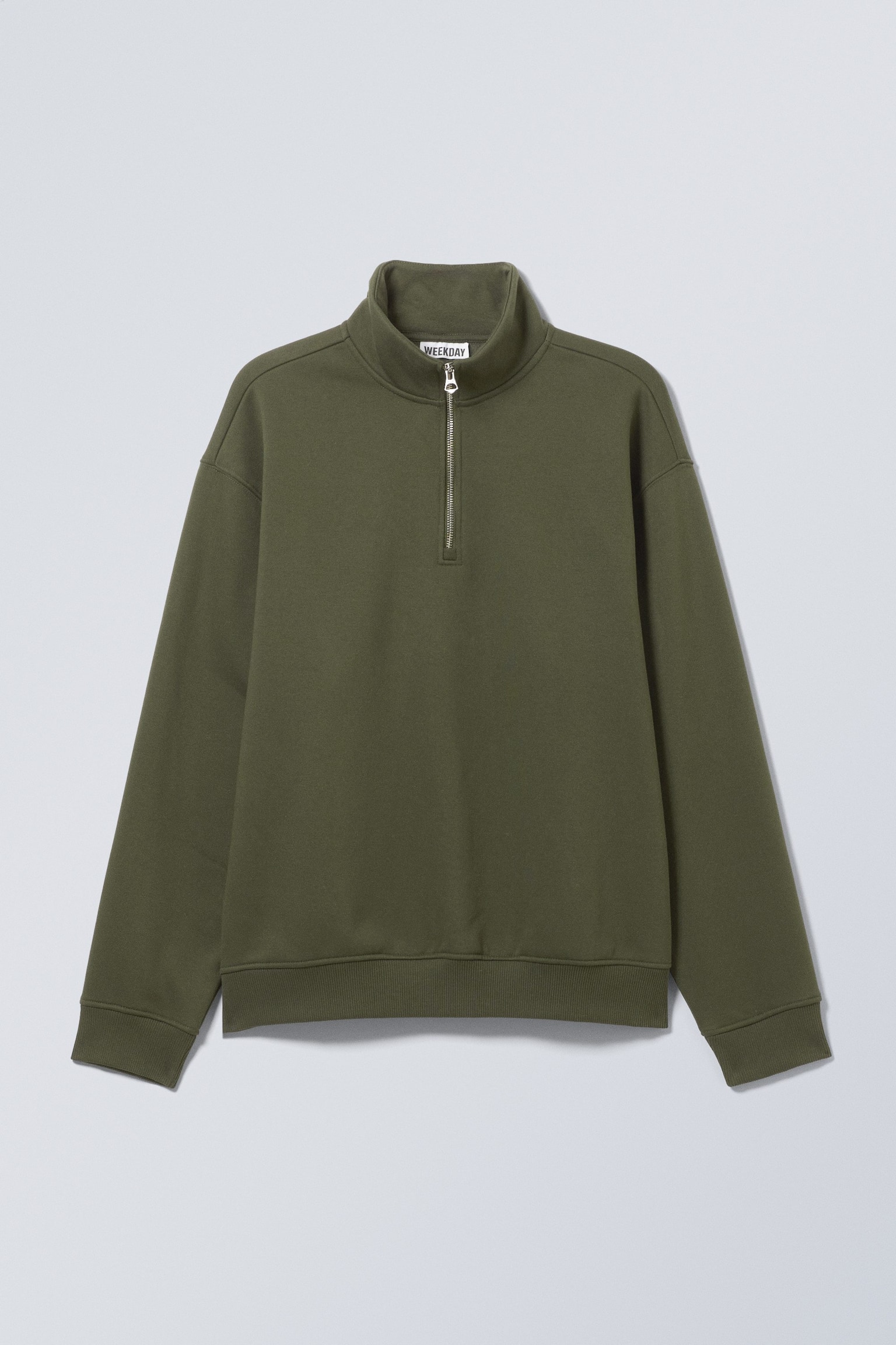 Relaxed Heavy Half Zip Sweater - Dark Khaki Green/Dark Blue/Light Grey/Dusty Grey/Black/Dark Brown - 2