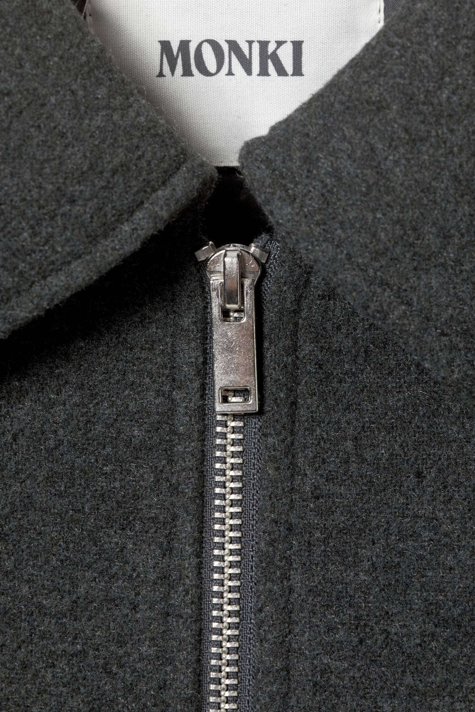 Kurze, kastige Zip-Jacke - Dunkelgrau meliert/Mattes Braun/Dunkelbraun/Kariert - 5