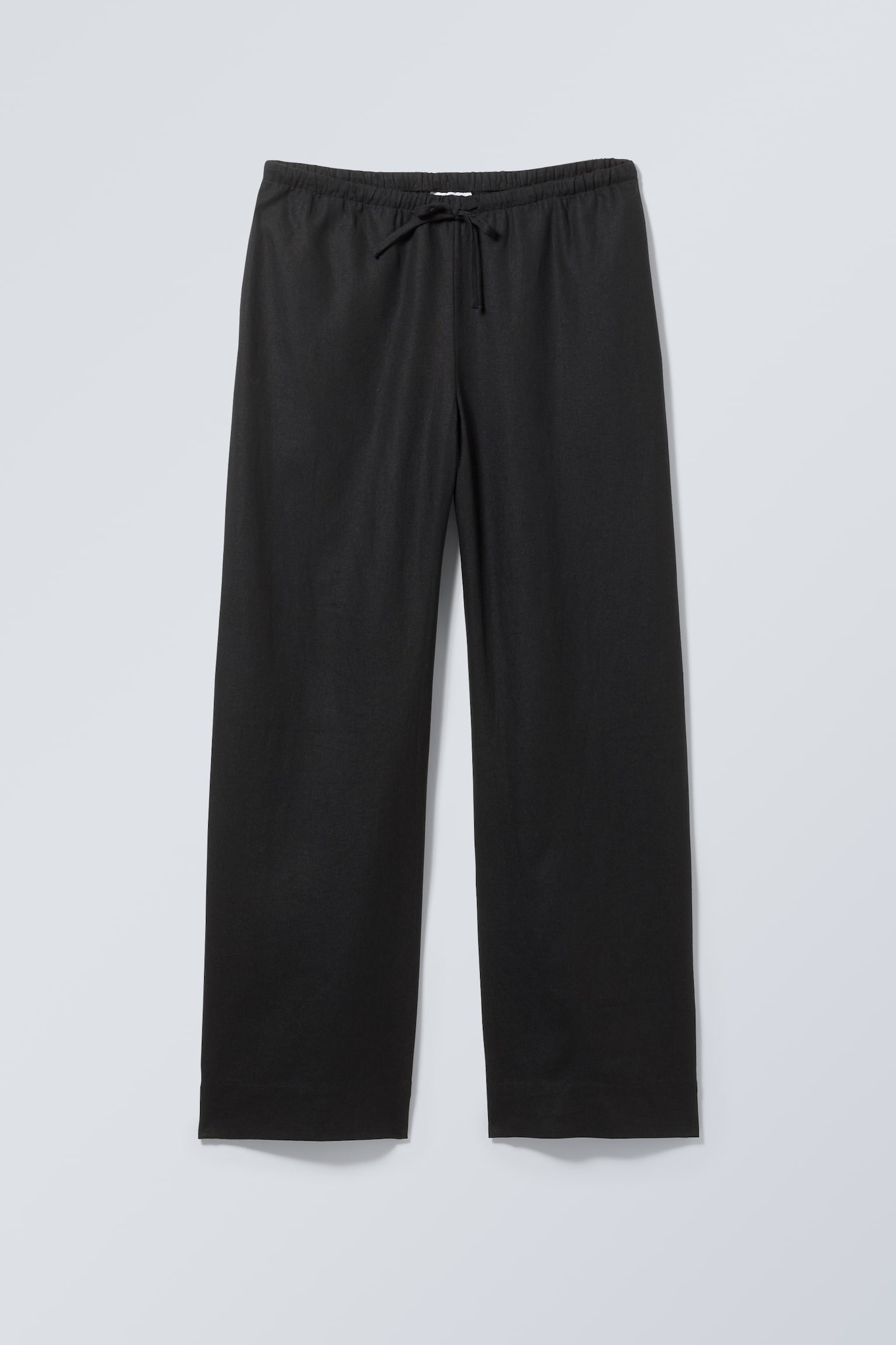 Mia Linen Mix Trousers - Black/Ecru - 2