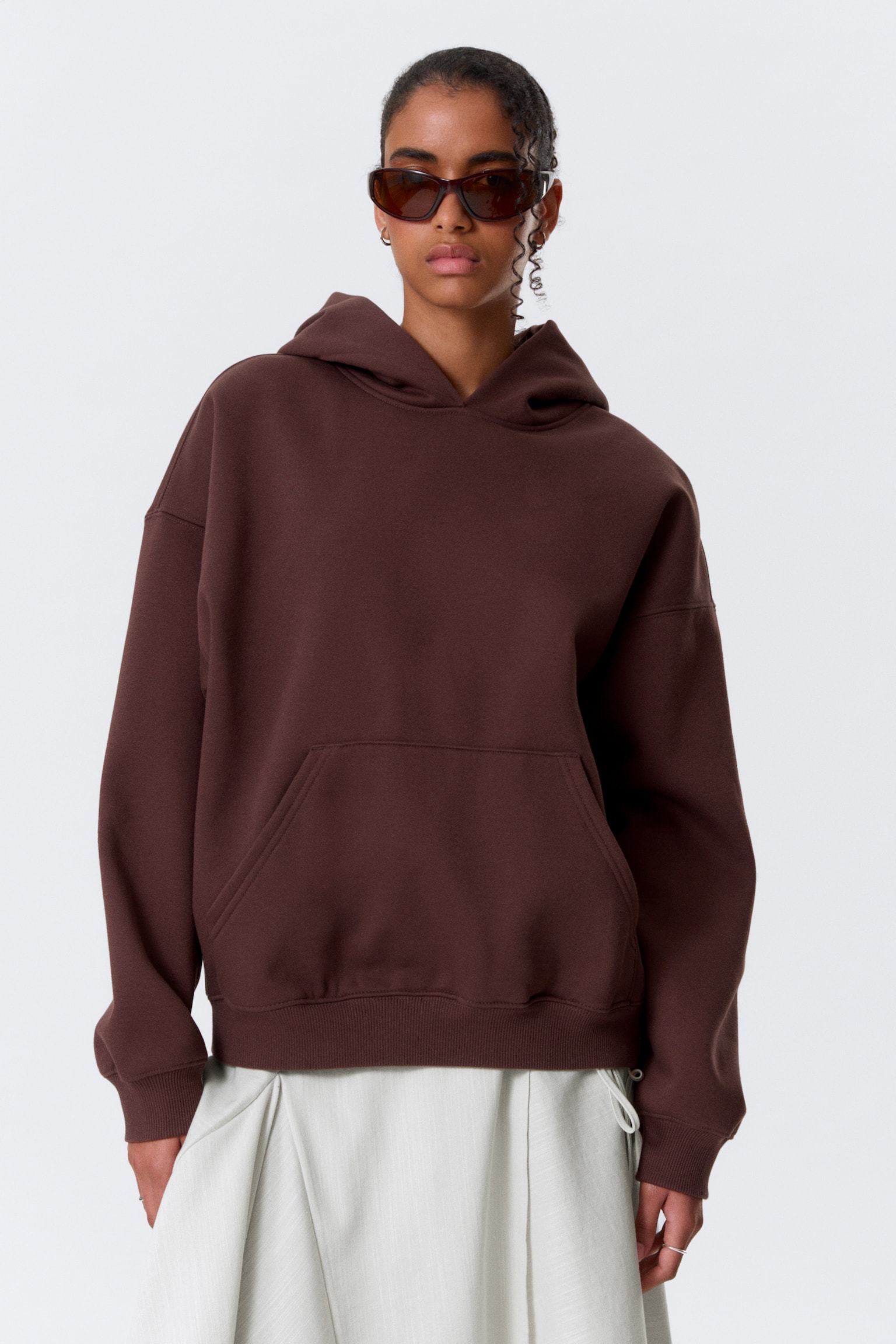 Oversized tung hoodie - Mörkröd/Svart/Mörkbrun/Ljus gråmelerad/Mörkblå - 1