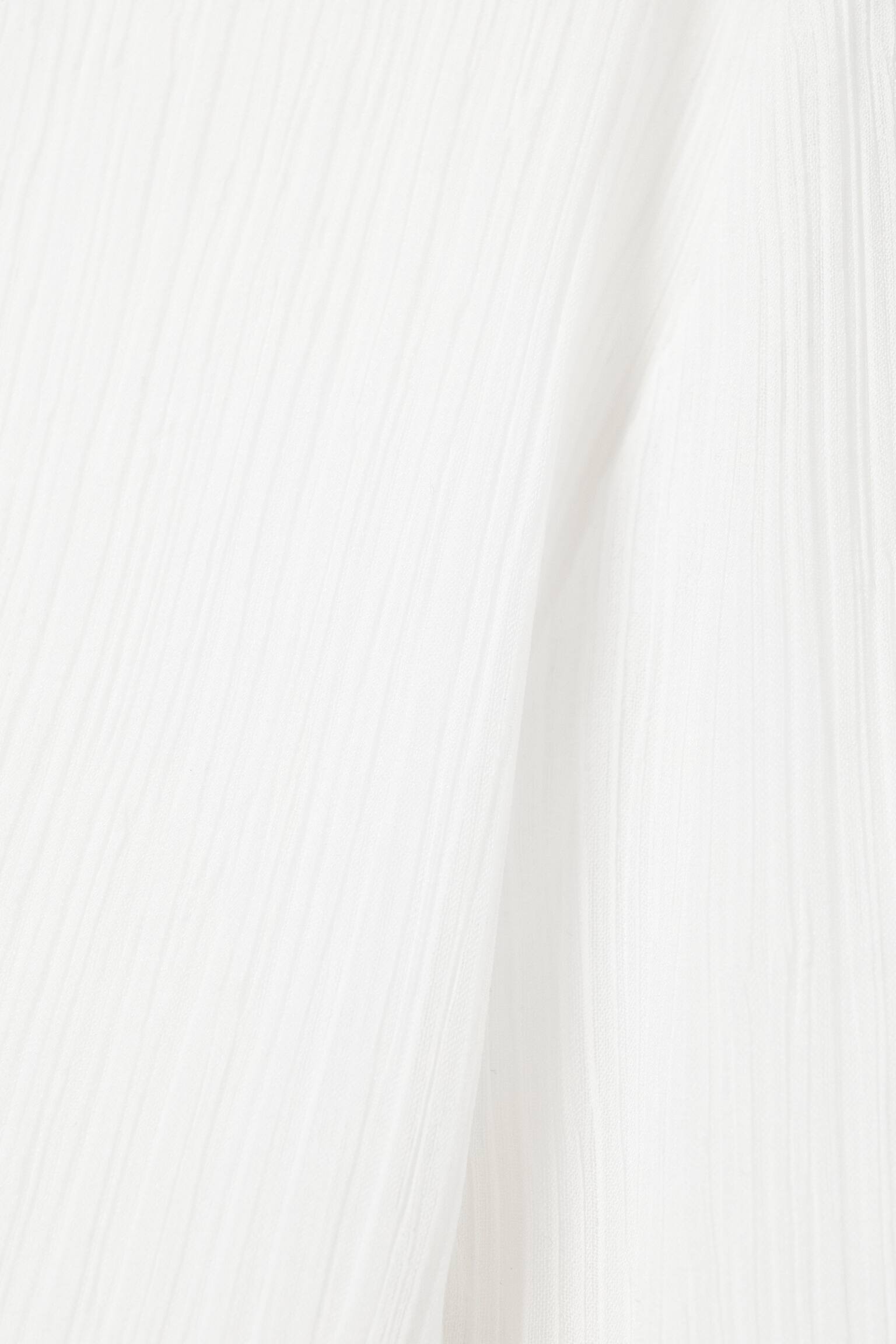 Läpikuultava venepääntiepusero, jossa liehuhihat - Valkoinen - 4