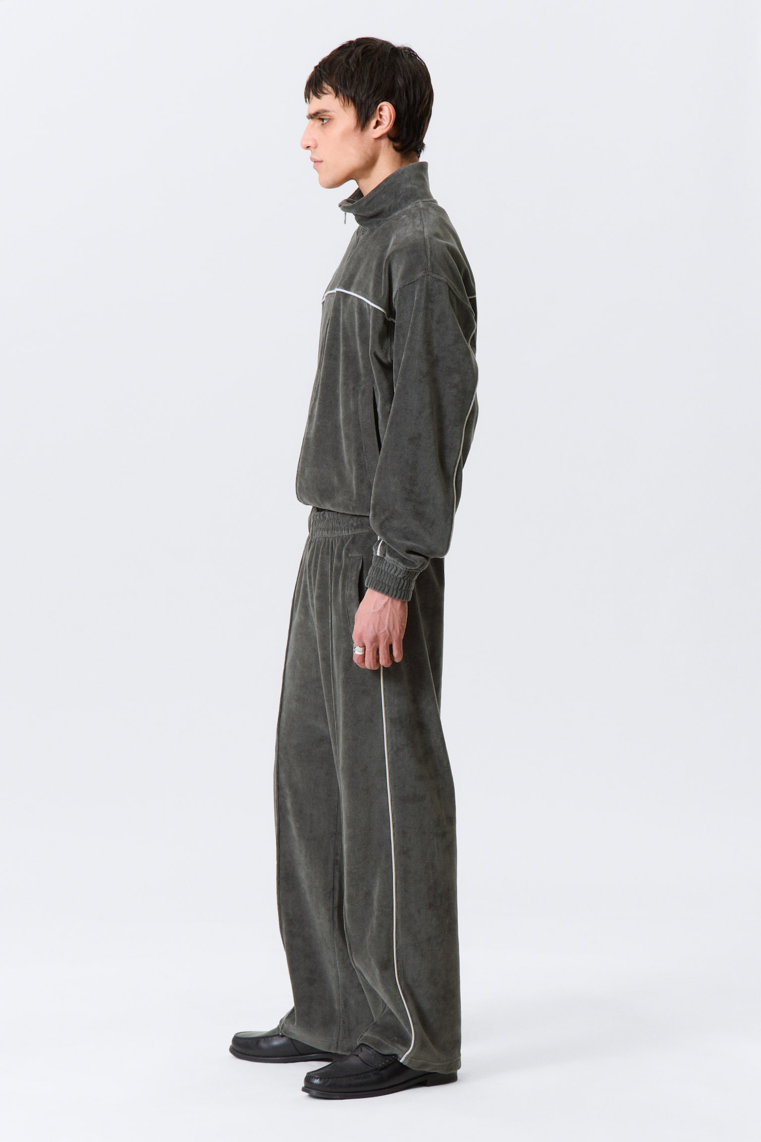 Pantalone in velluto a coste - Grigio scuro - 5