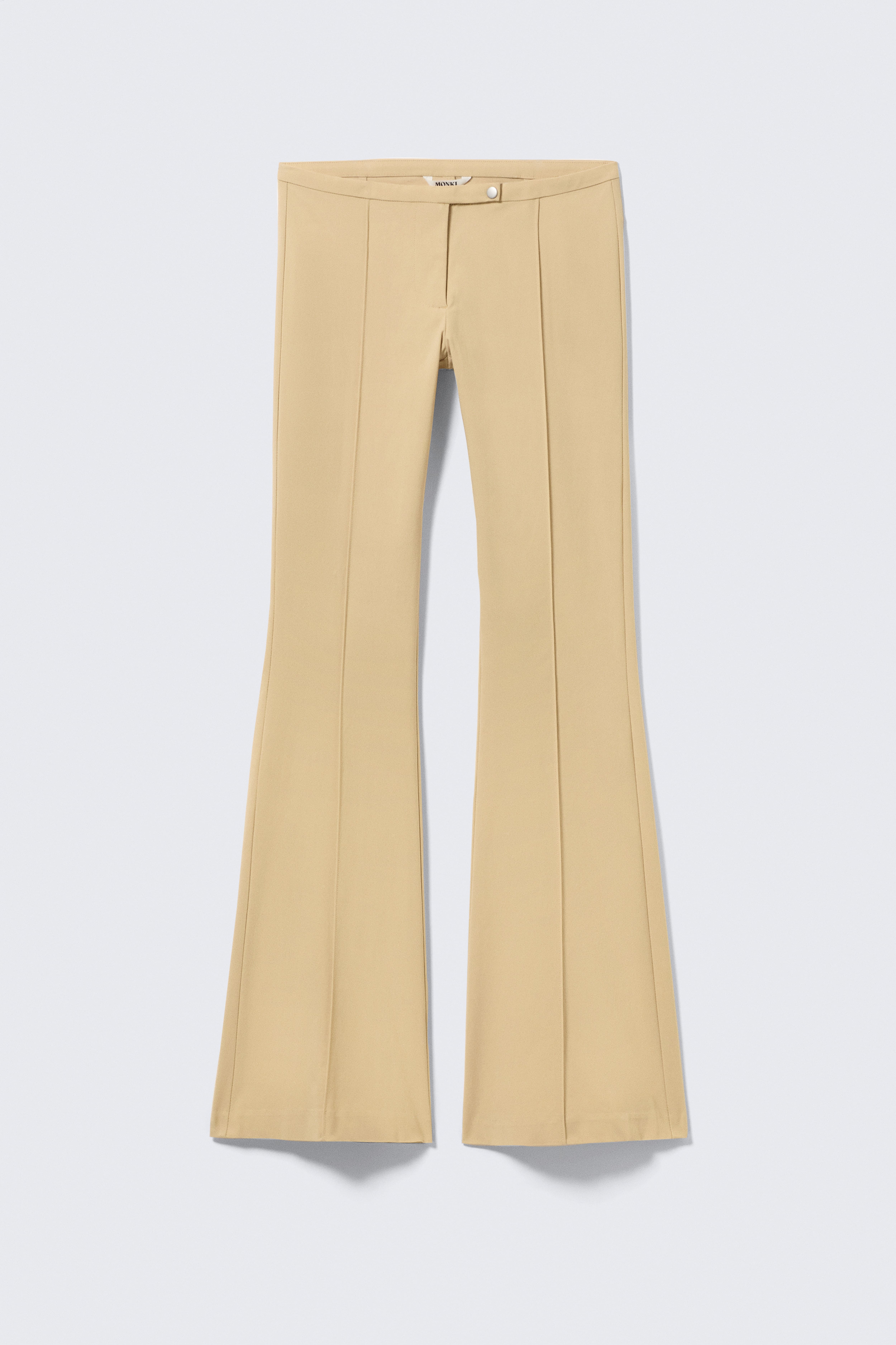 Pantalon skinny évasé taille basse - Beige/Noir