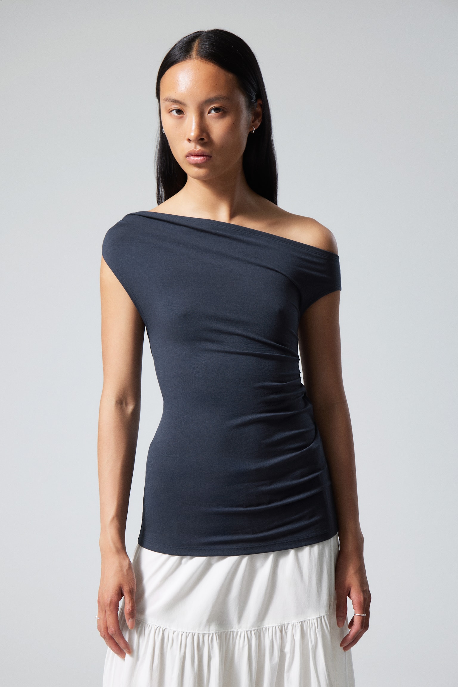 Hera Drape Top - Dark Blue/Black/White - 4