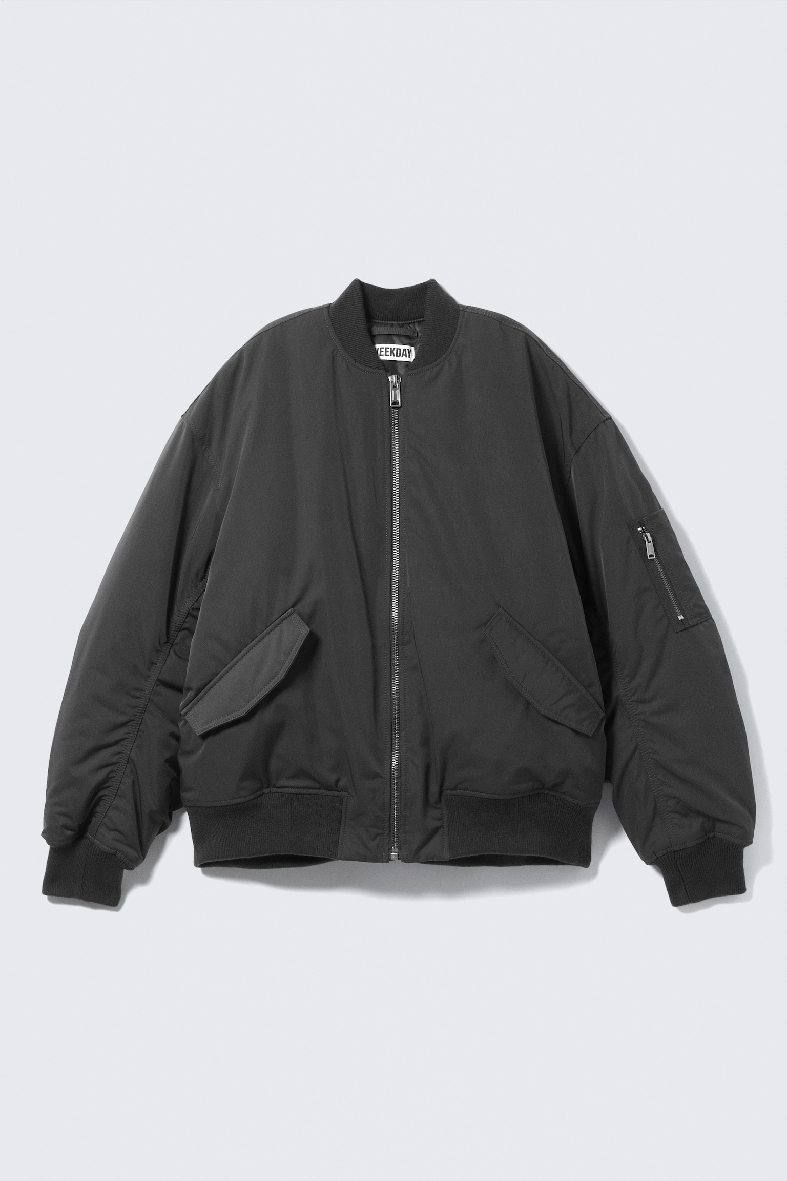 Veste bomber oversize en sergé - Gris foncé - 2