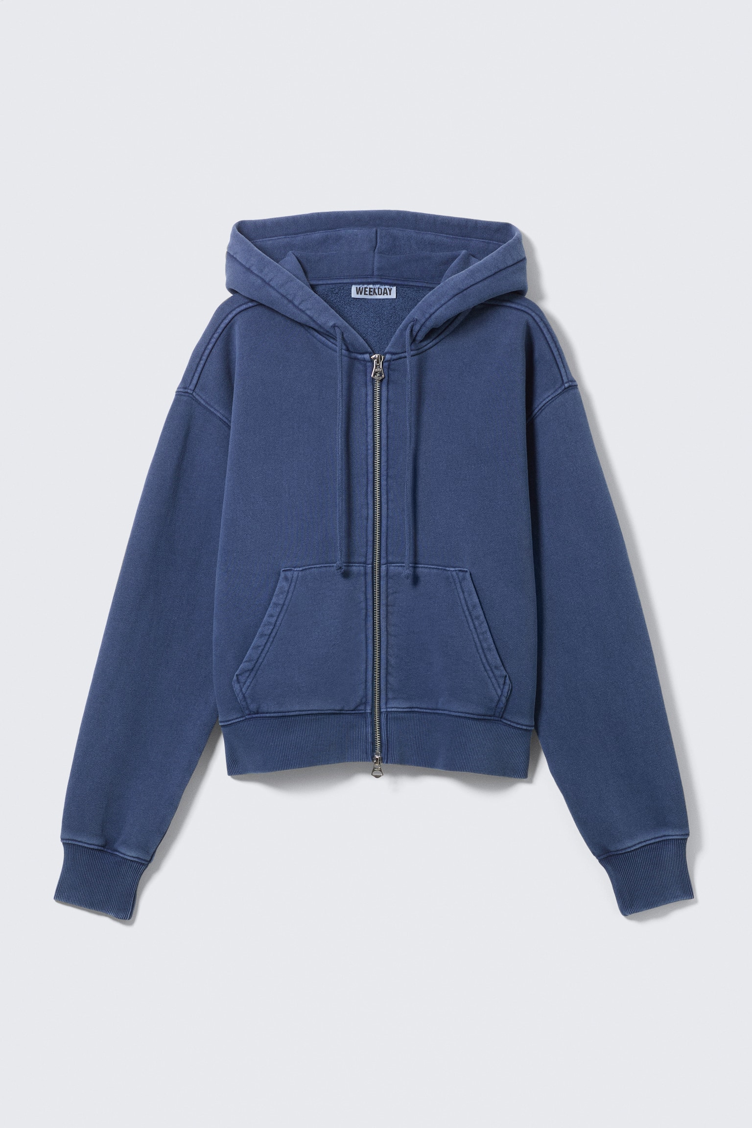 Hoodie aderente - Blu scuro lavato - 2