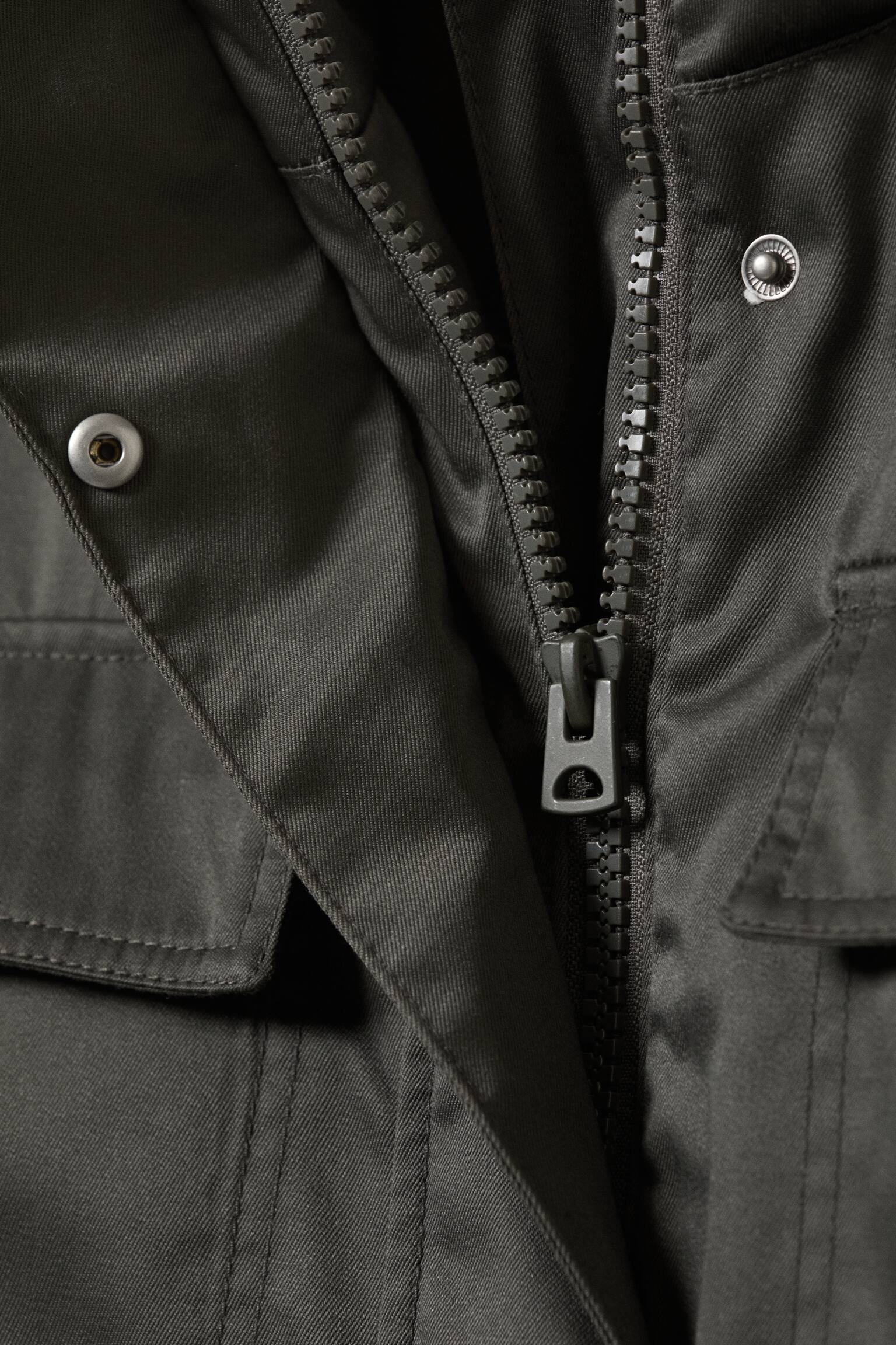 Oversized Utility-Jacke mit Wattierung - Dunkelgrau - 9