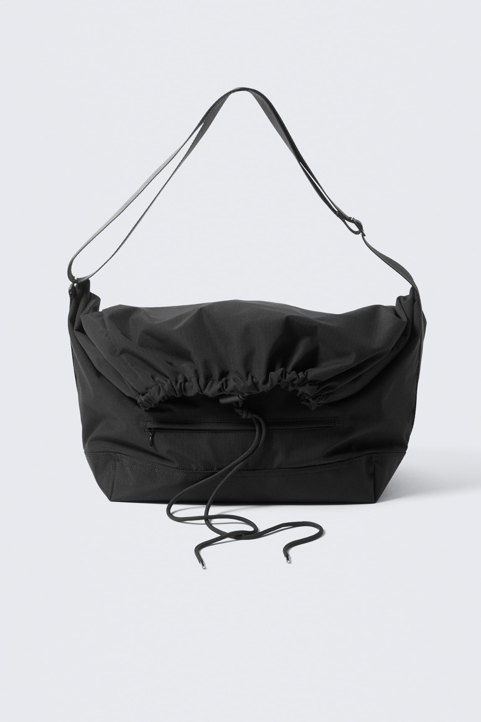 Borsa a tracolla con coulisse - Nero