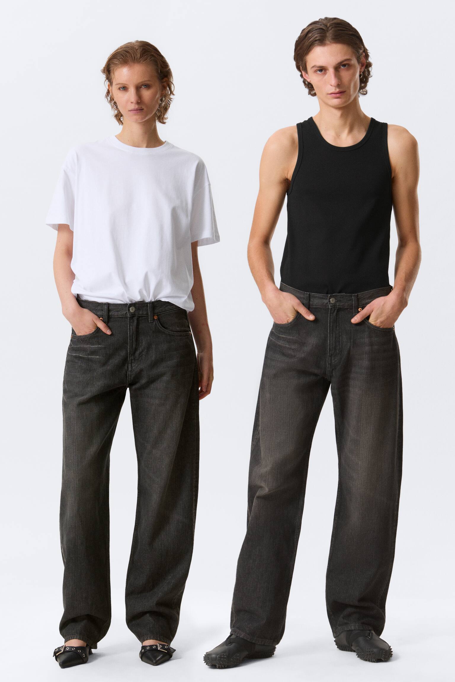Jeans Nebula Mid-Rise Loose Barrel Leg unisex - Chelsea Black - Nero/Lavaggio blu – Blu scuro - 1