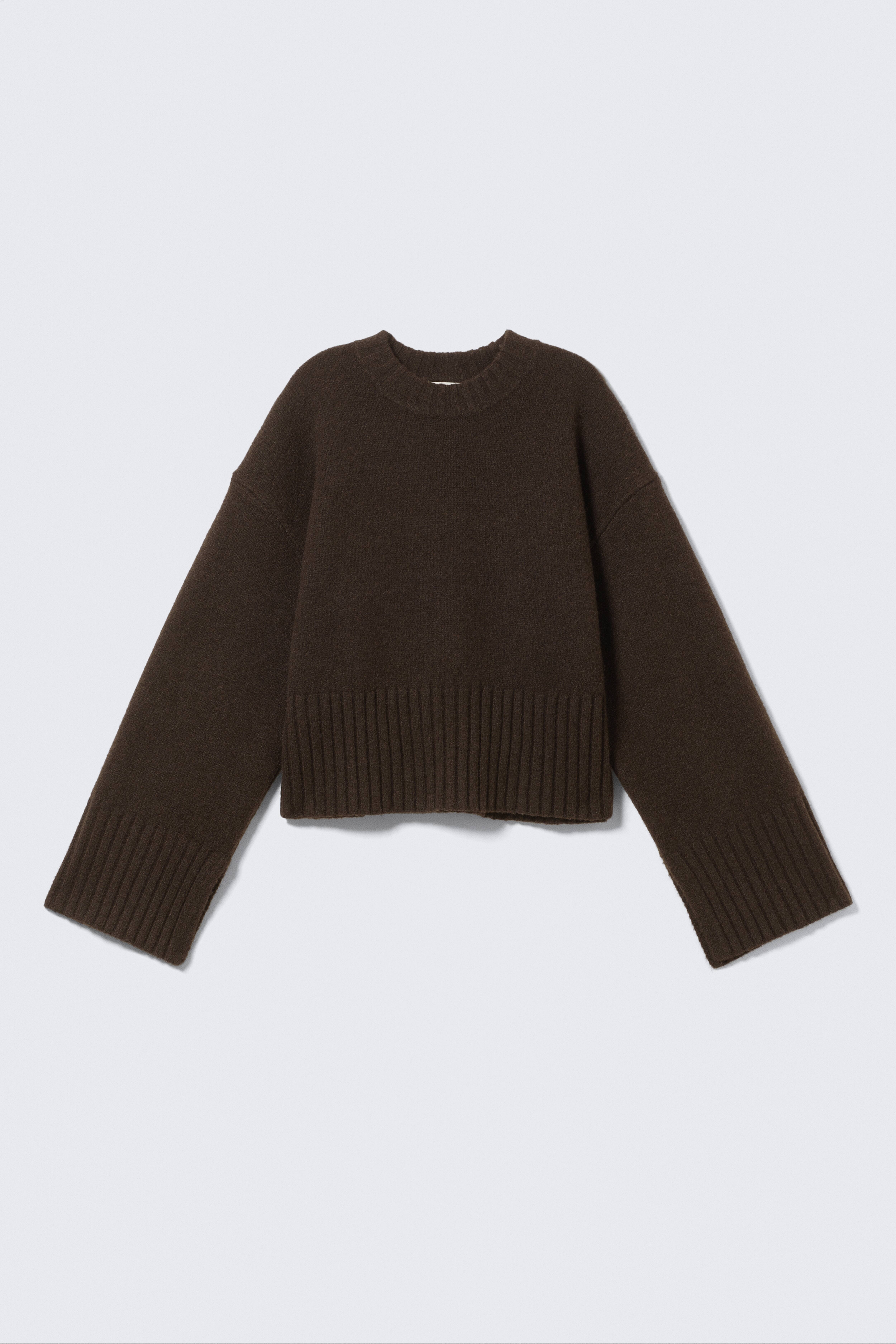 Pullover oversize - Marrone scuro/Rosa polveroso chiaro/Grigio mélange/Bianco polvere