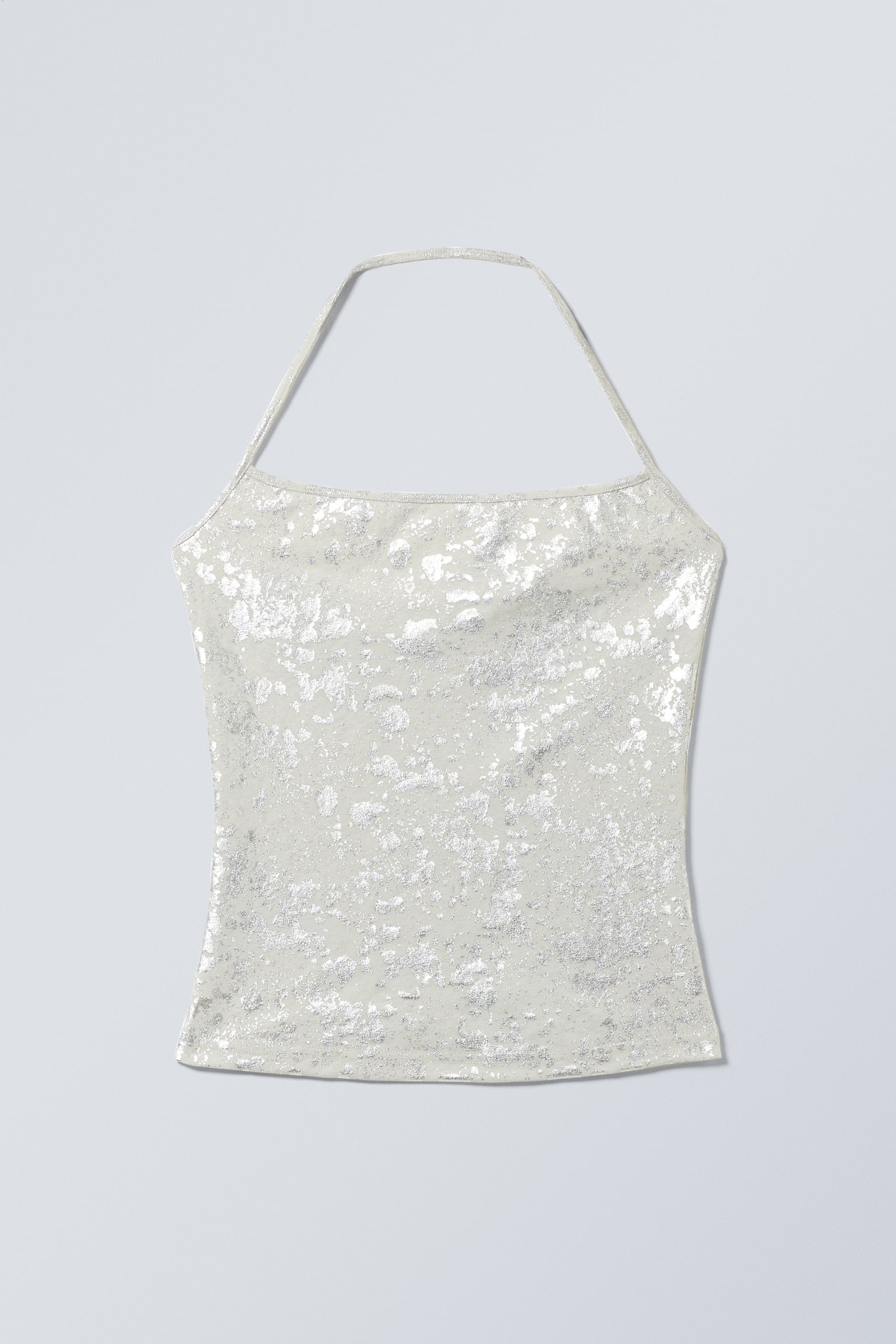 Splatter Halter Neck Top - Silver Splatter Print - 2